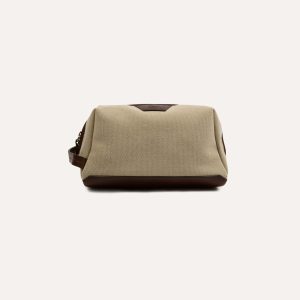 Il Bisonte Canvas and Leather Wash Bag