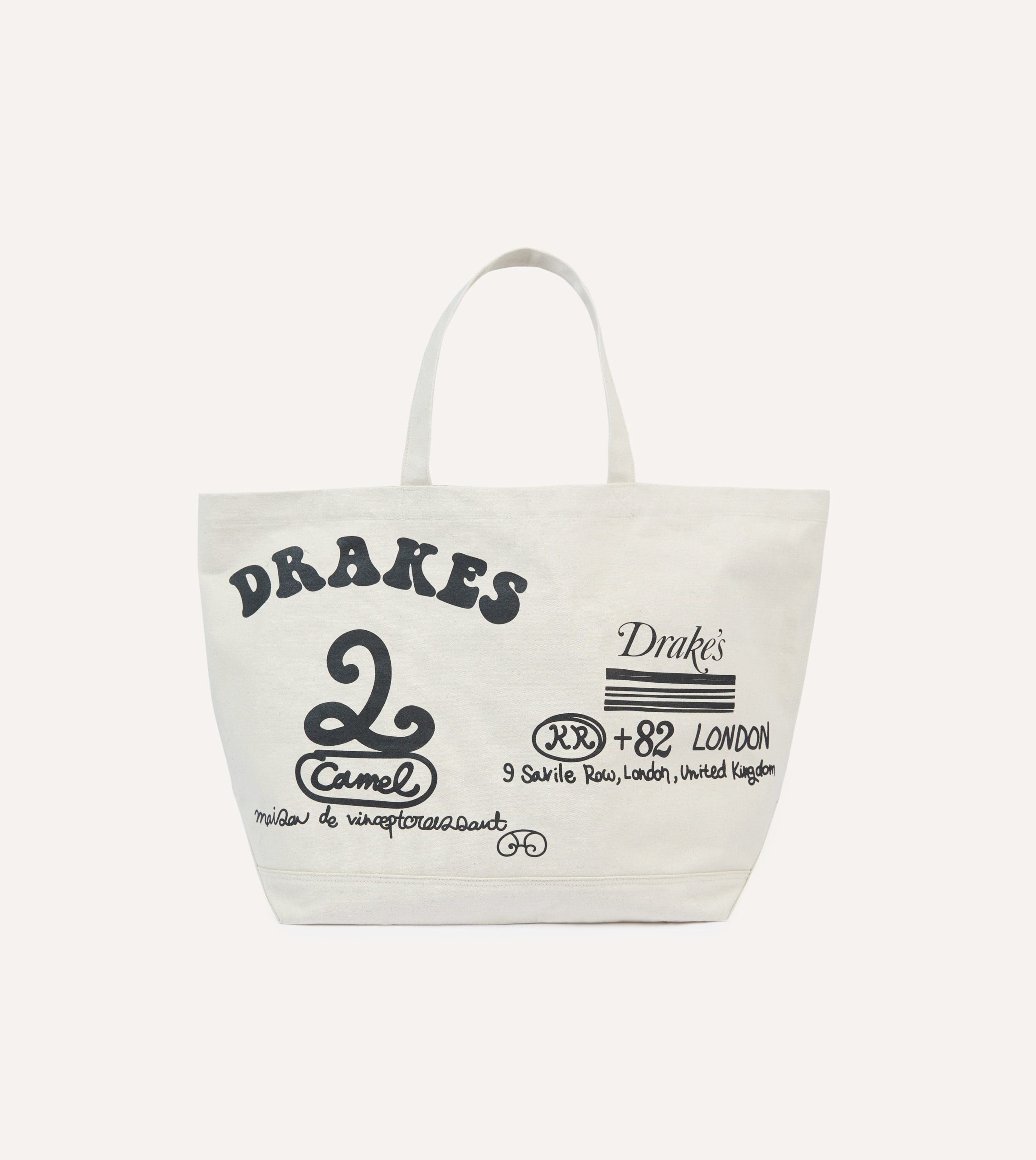 Drake's & Mr Camel Ecru Tote Bag