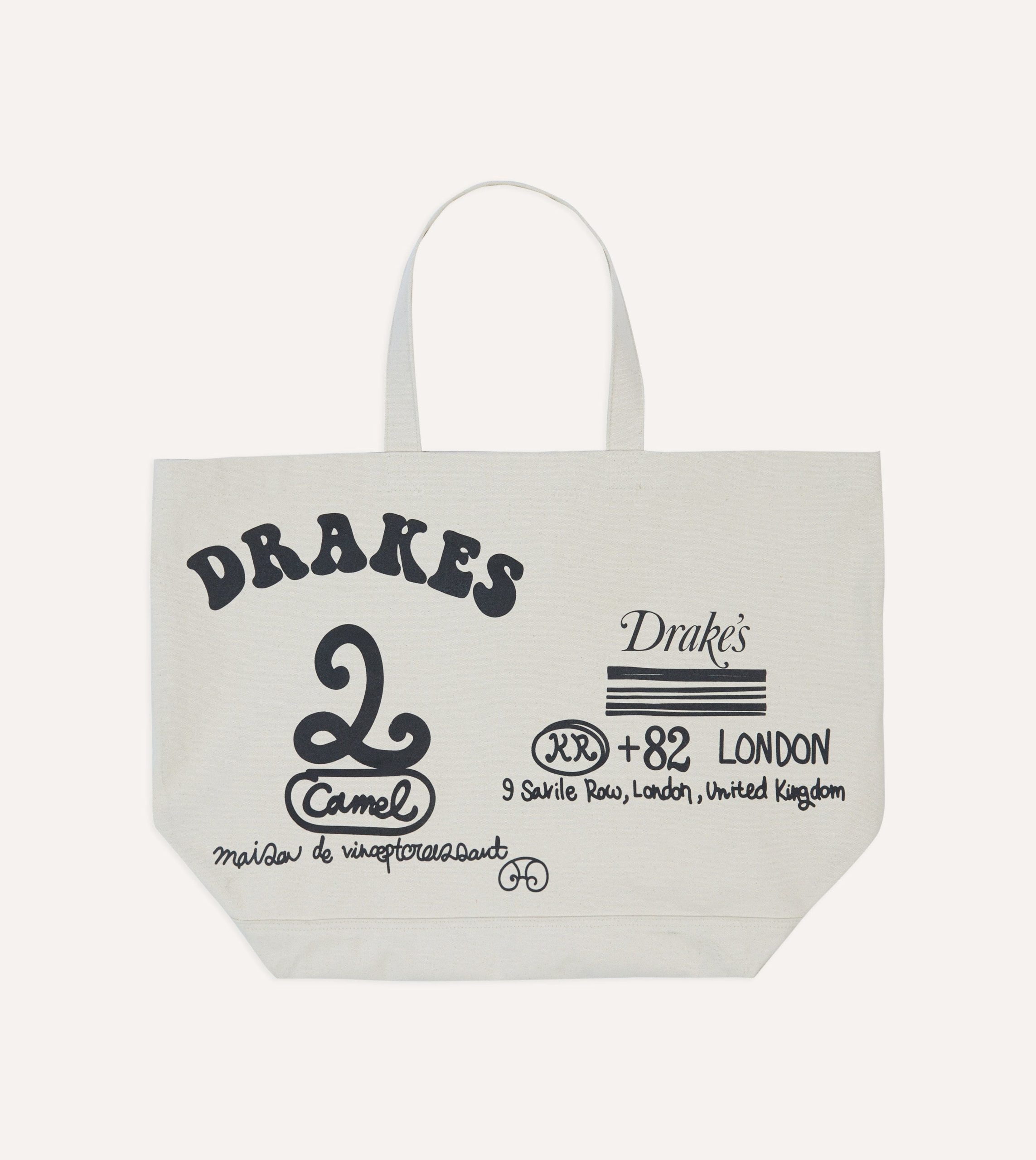Drake's & Mr Camel Ecru Tote Bag - Image 3