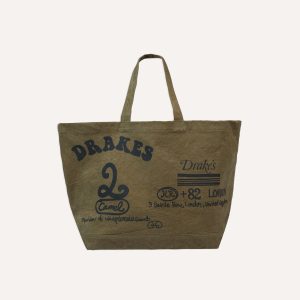 Drake's & Mr Camel Khaki Tote Bag