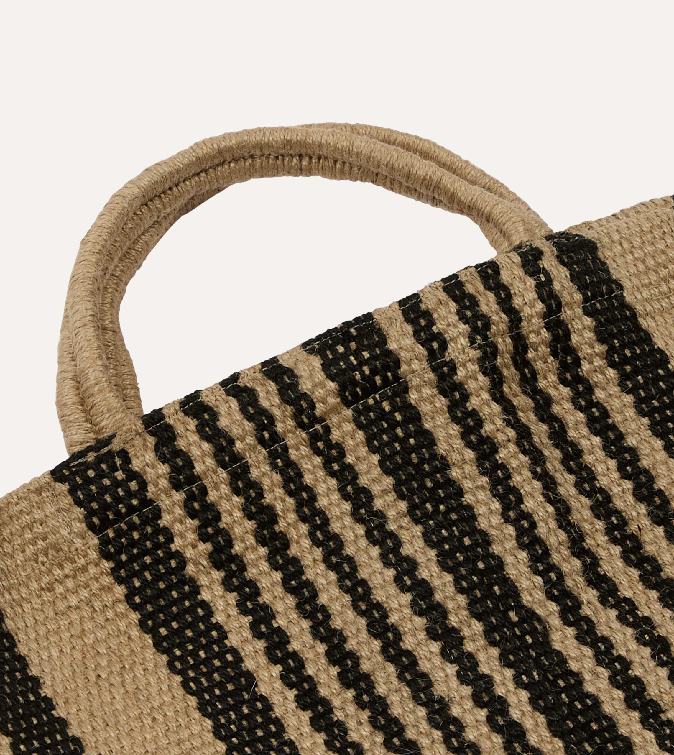 Black and Beige Maison Bengal Extra Large Jute Poresh Tote Bag - Image 3