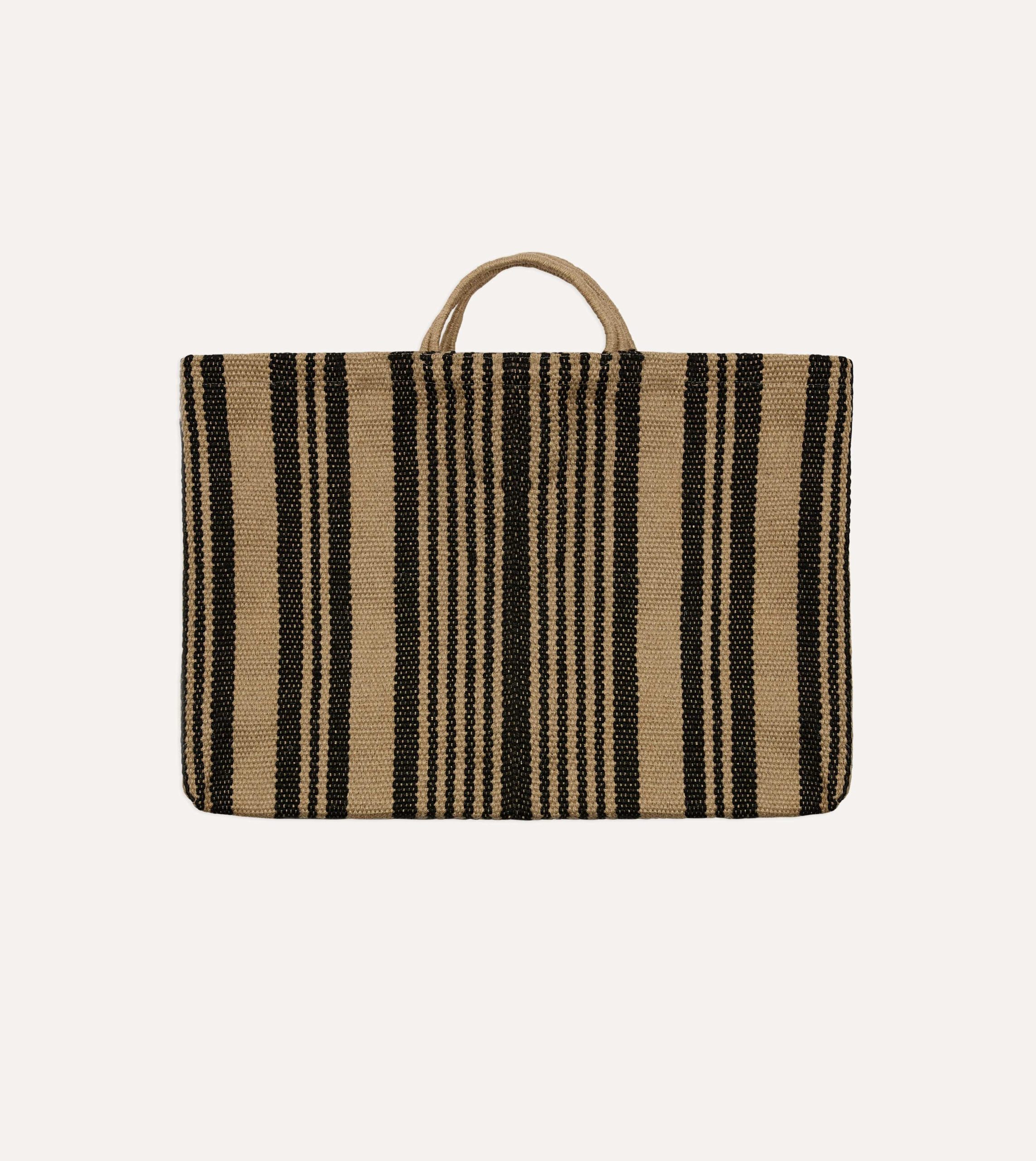 Black and Beige Maison Bengal Extra Large Jute Poresh Tote Bag - Image 5