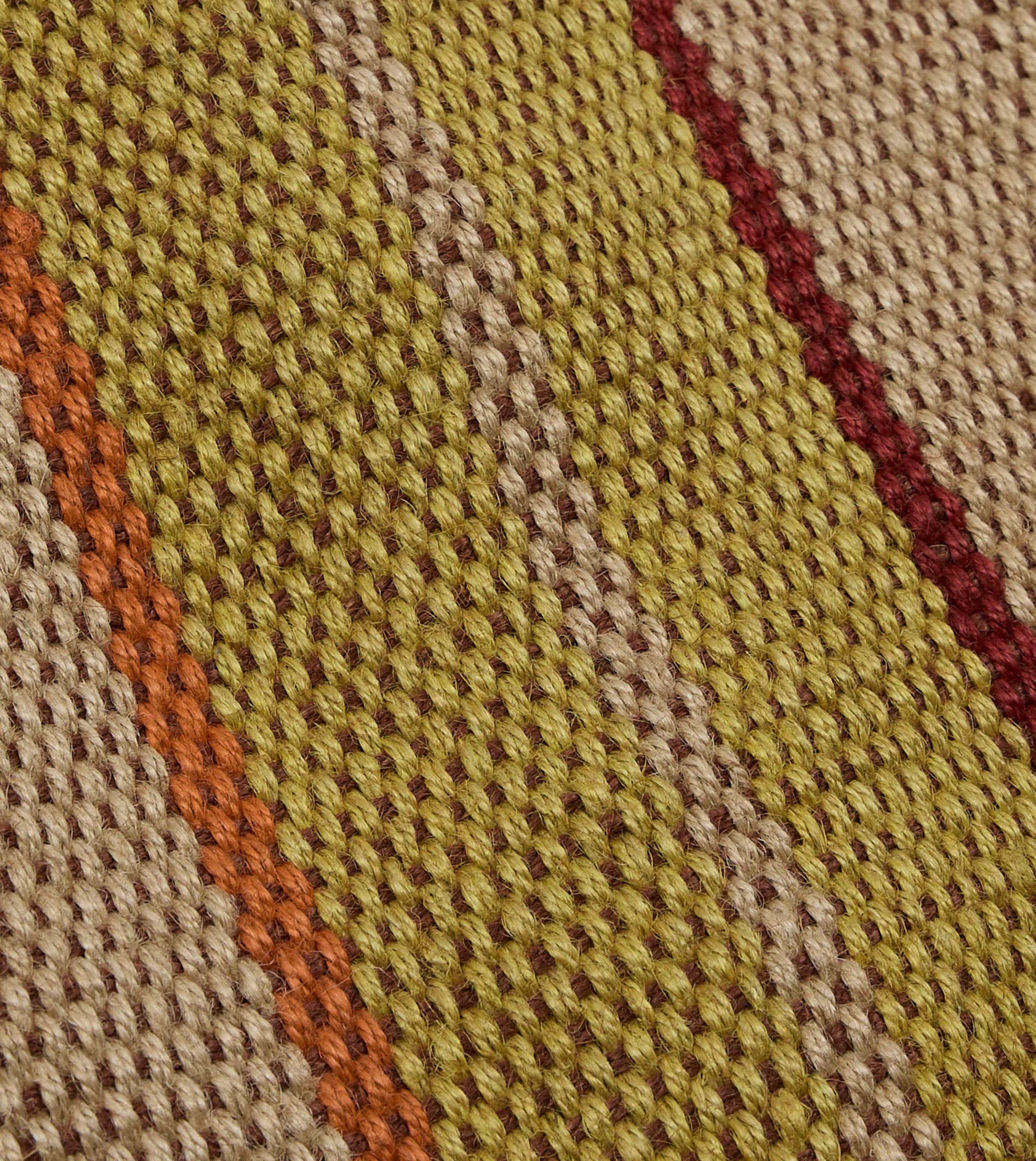 Red. Orange and Yellow Maison Bengal Extra Large Jute Poresh Tote Bag - Image 2