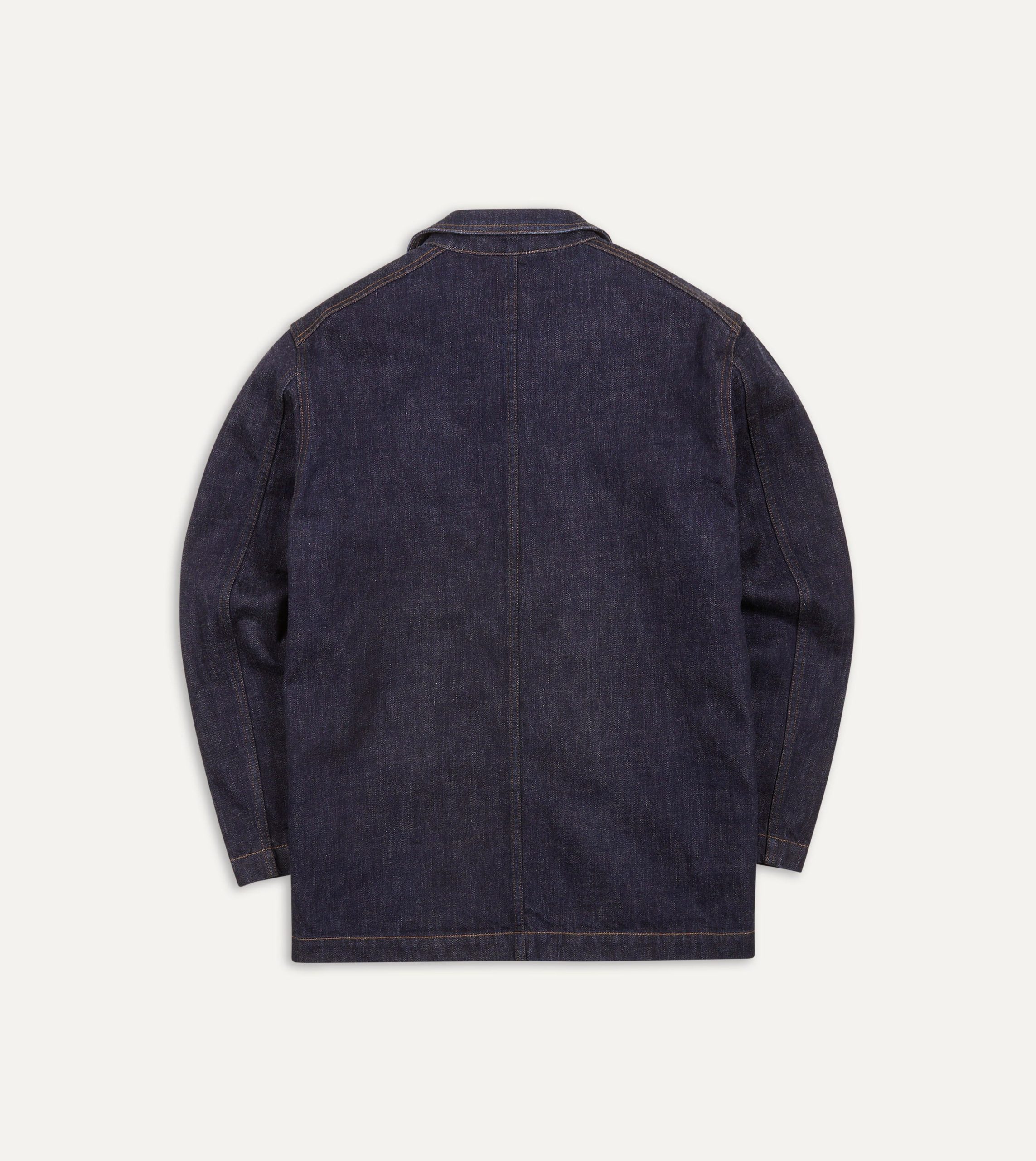 Indigo Rinse Denim Five-Pocket Chore Jacket - Image 7