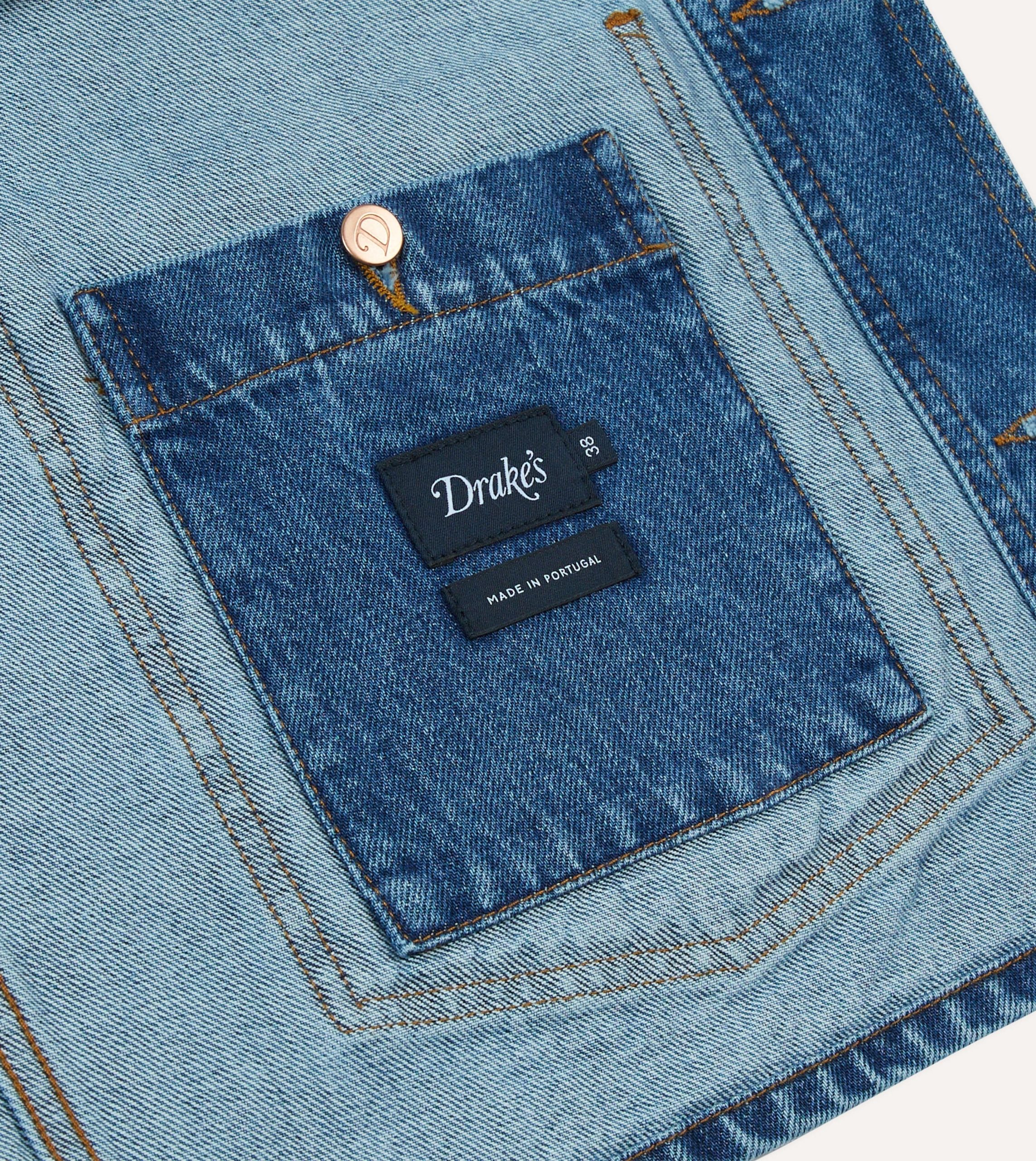 Bleach Wash Denim Work Jacket - Image 7