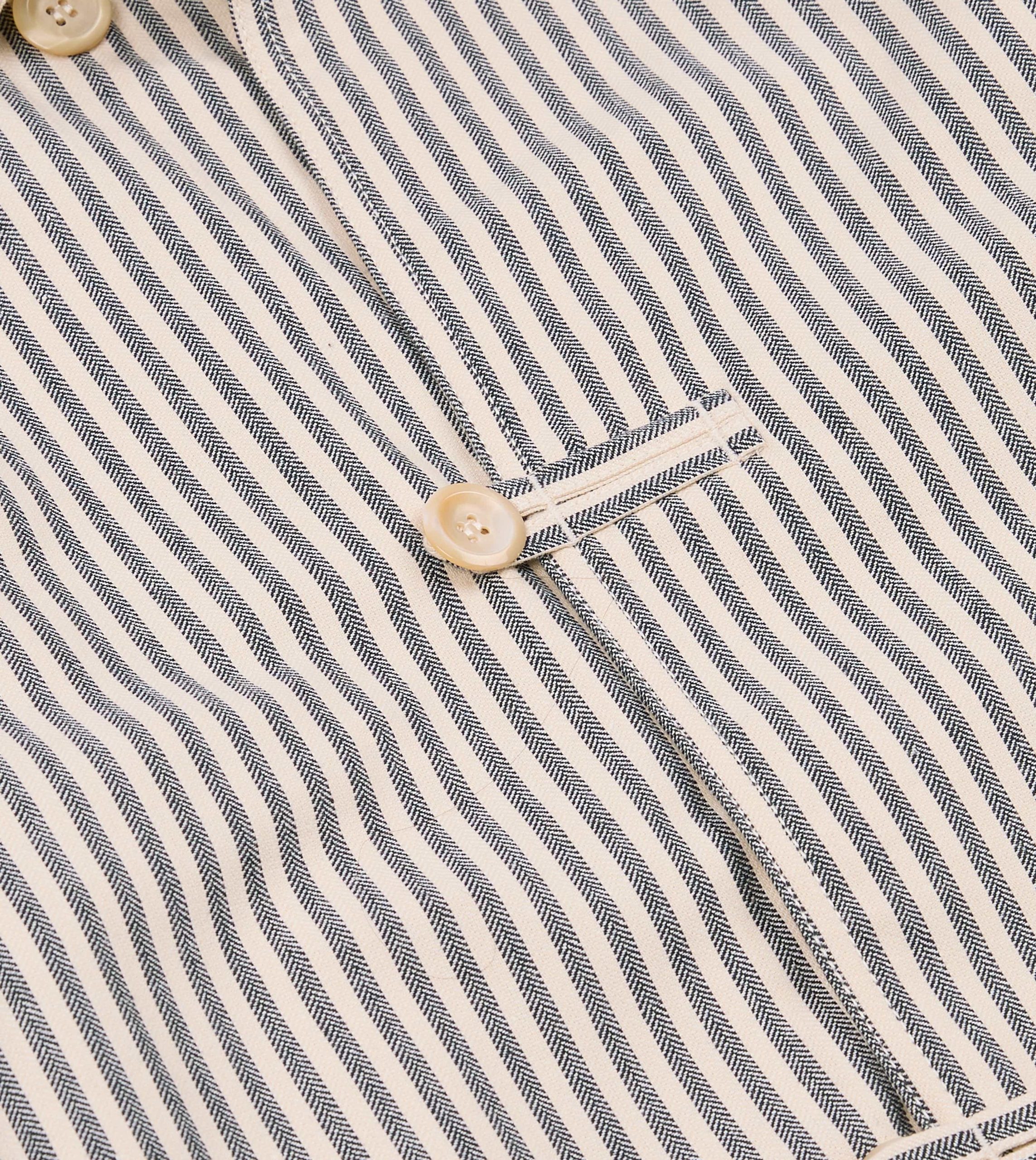 Blue and Ecru Stripe Cotton-Linen Deck Chore Jacket - Image 4