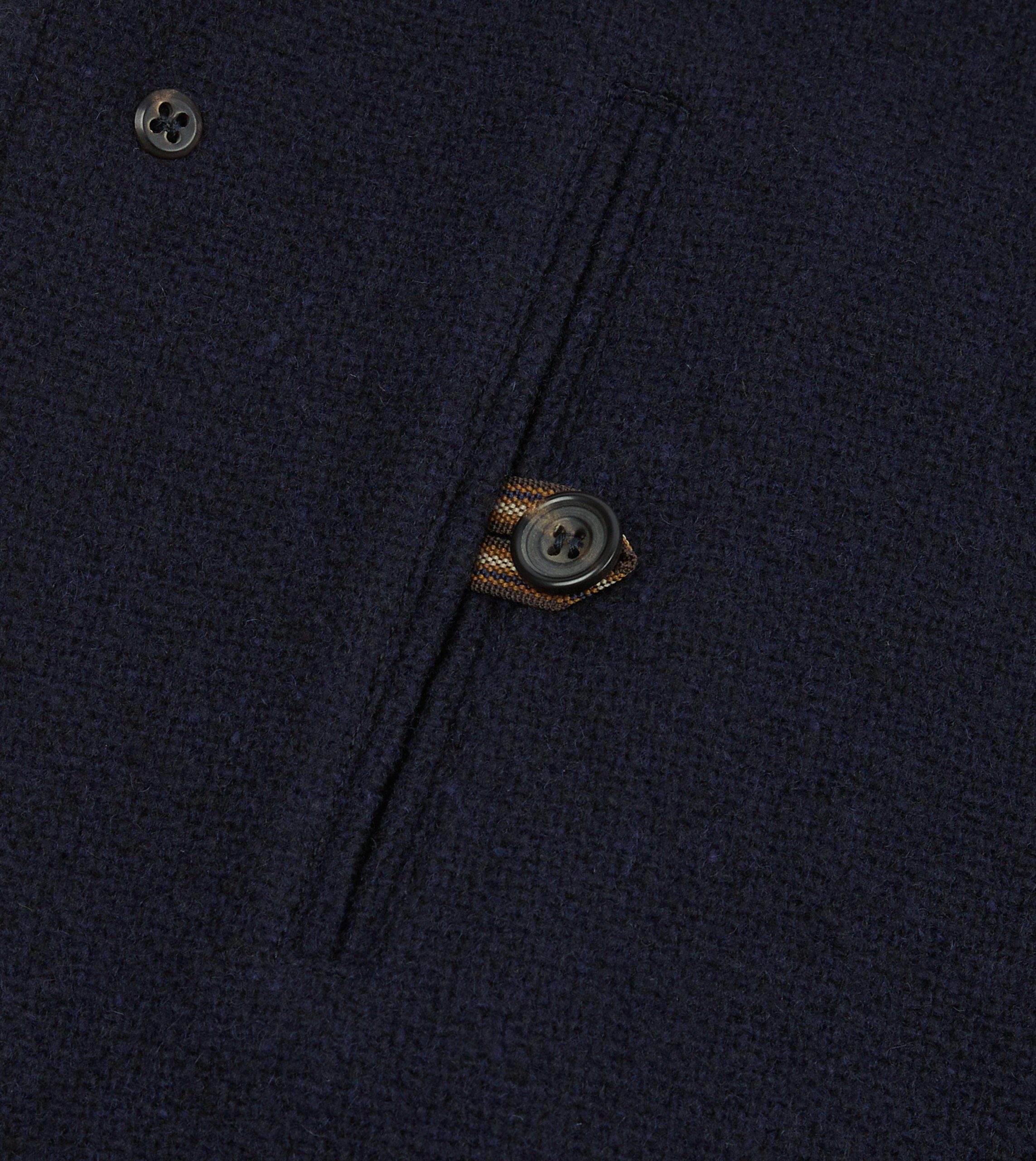 Navy Wool Raglan Coat - Image 6