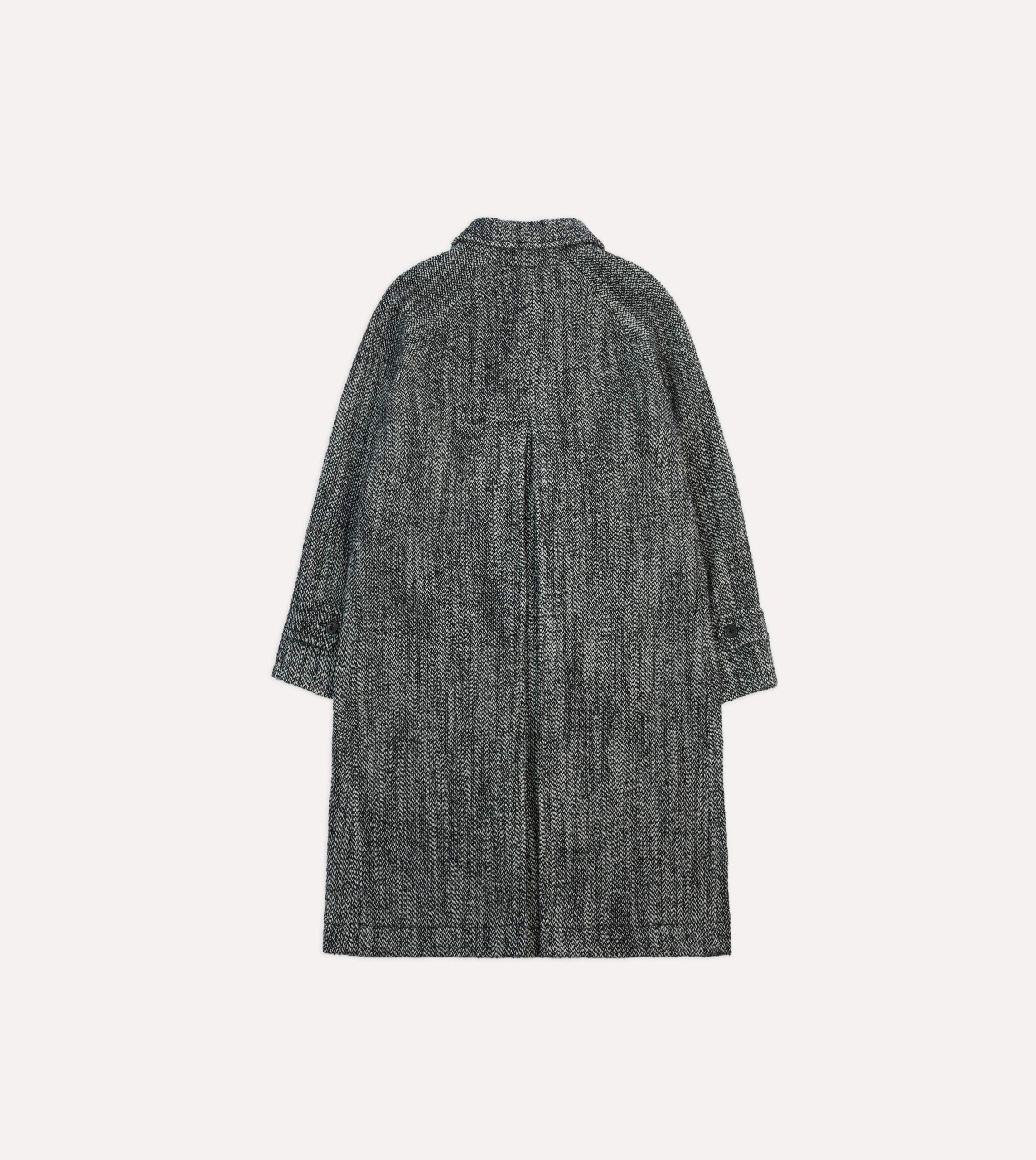 Salt and Pepper Wool Raglan Coat - Image 9