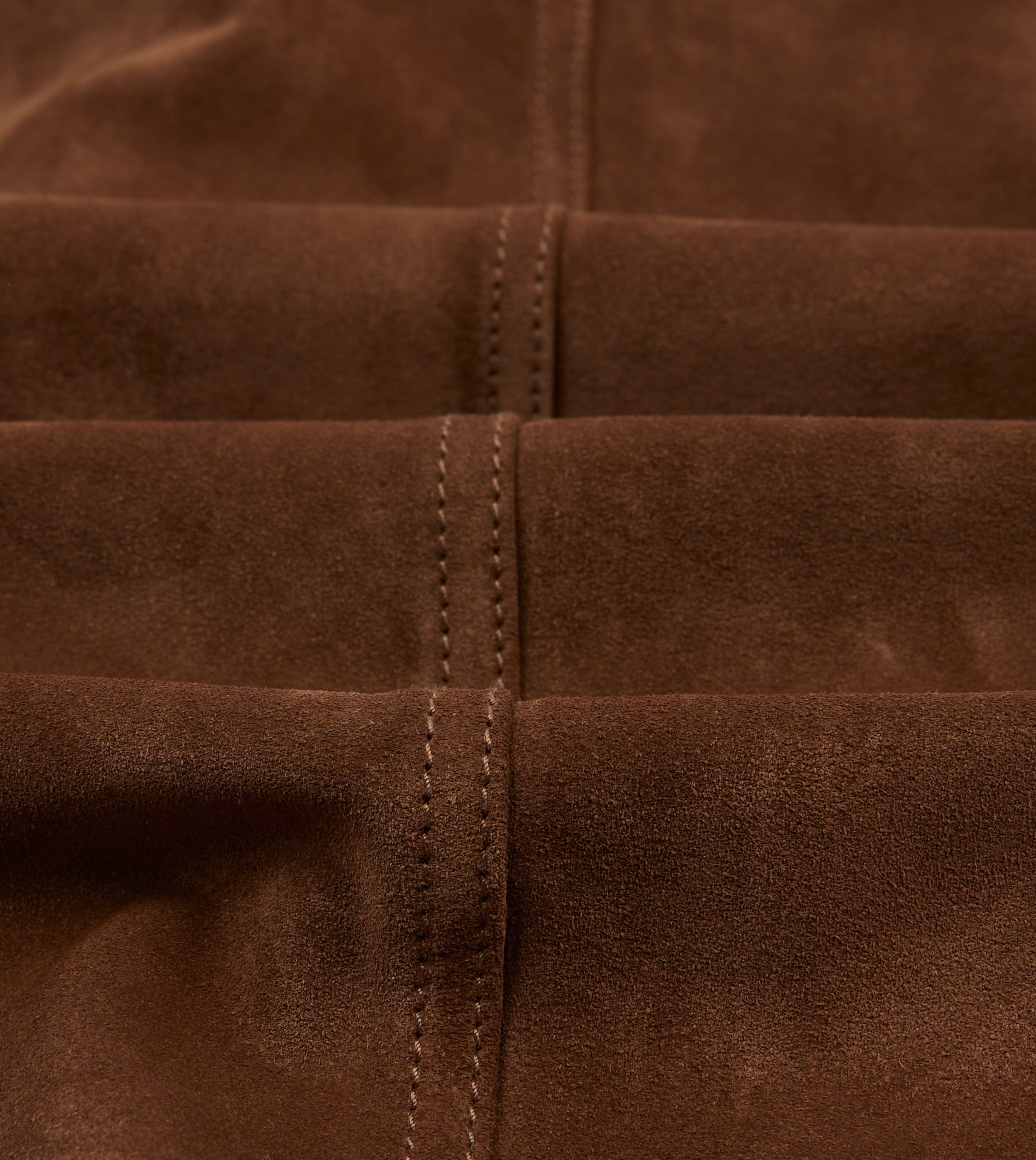 Tobacco Heavyweight Suede A-2 Bomber Jacket - Image 2