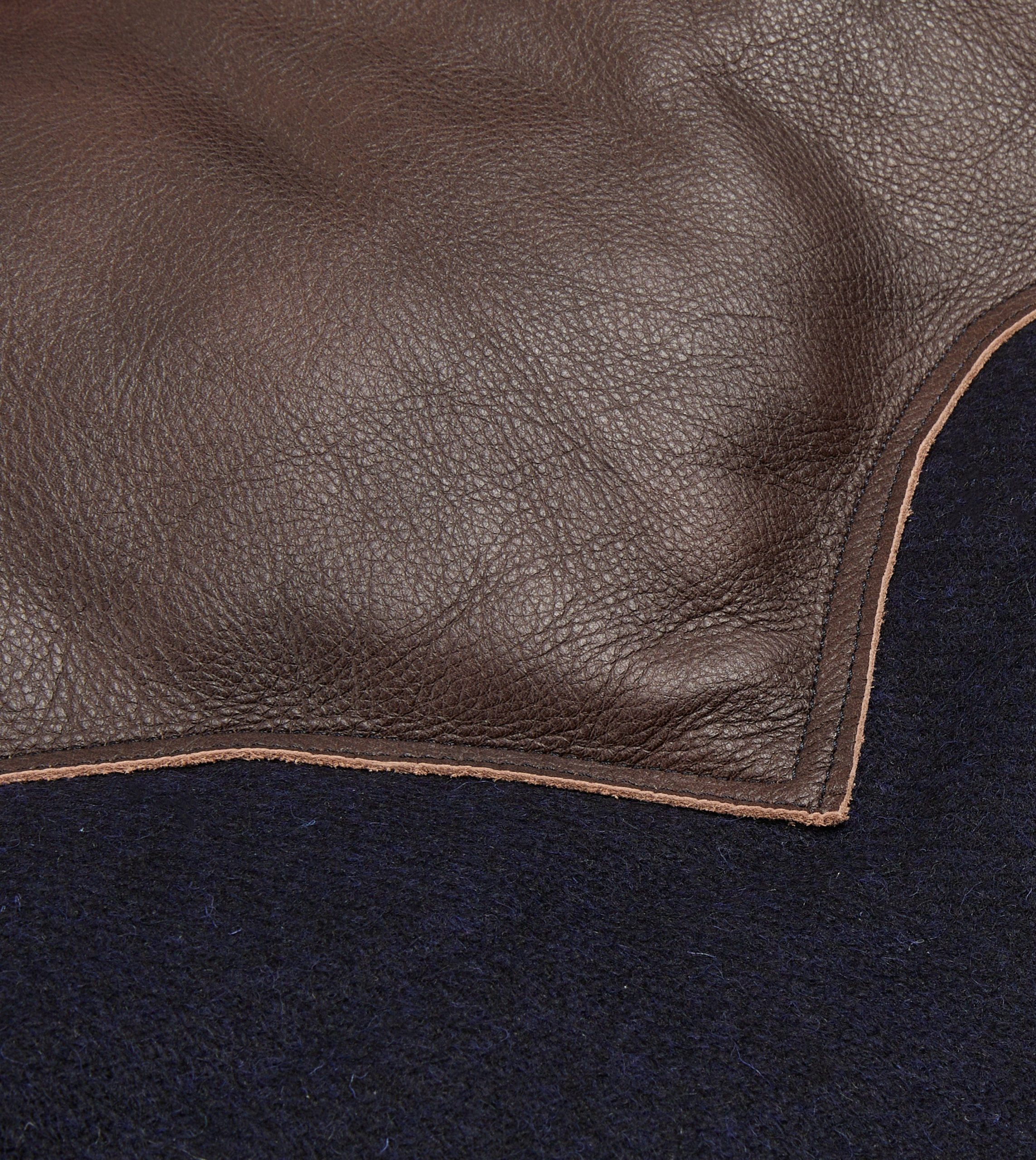 Rocky Mountain Featherbed for Drake's Navy Harris Tweed Leather Christy Down Jacket - Image 6