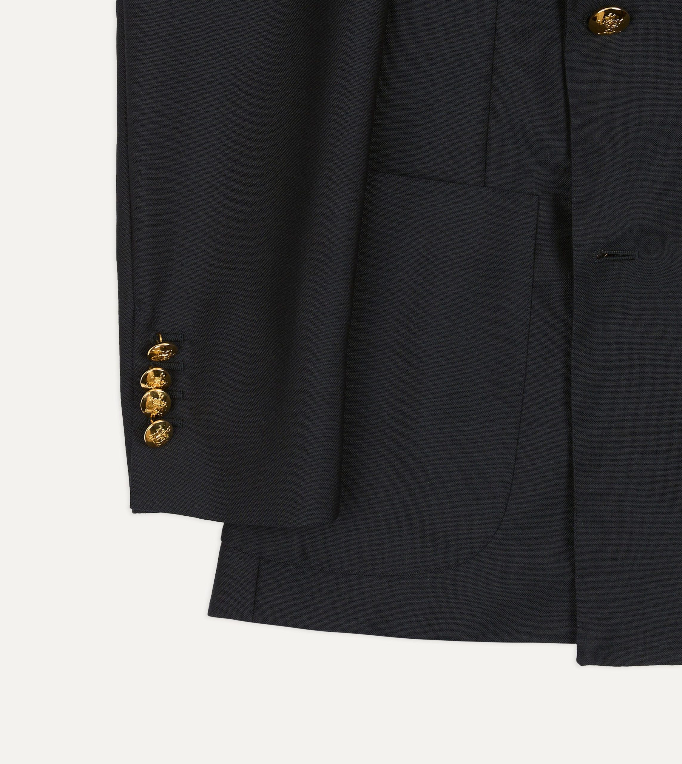 Navy Wool-Mohair Double-Breasted Travel Blazer - Image 5