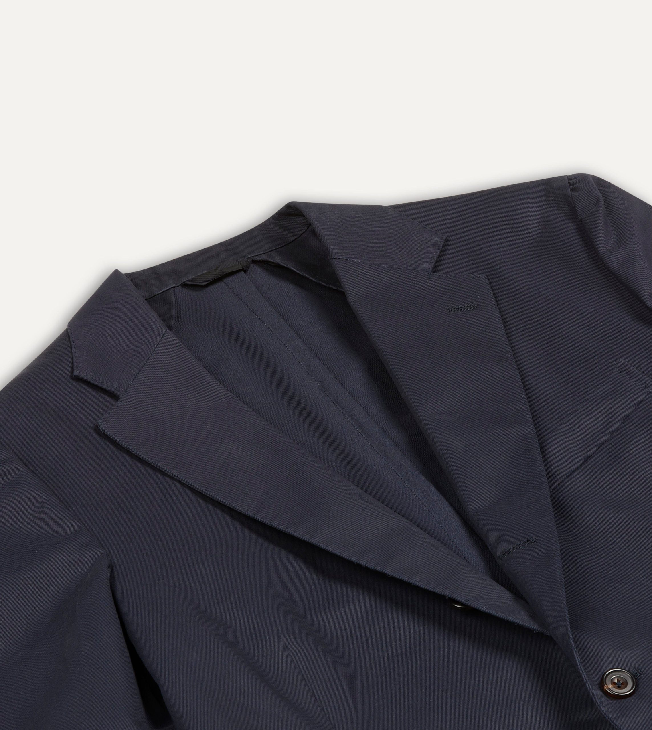Navy Cotton Drill Tailored Jacket - Image 3