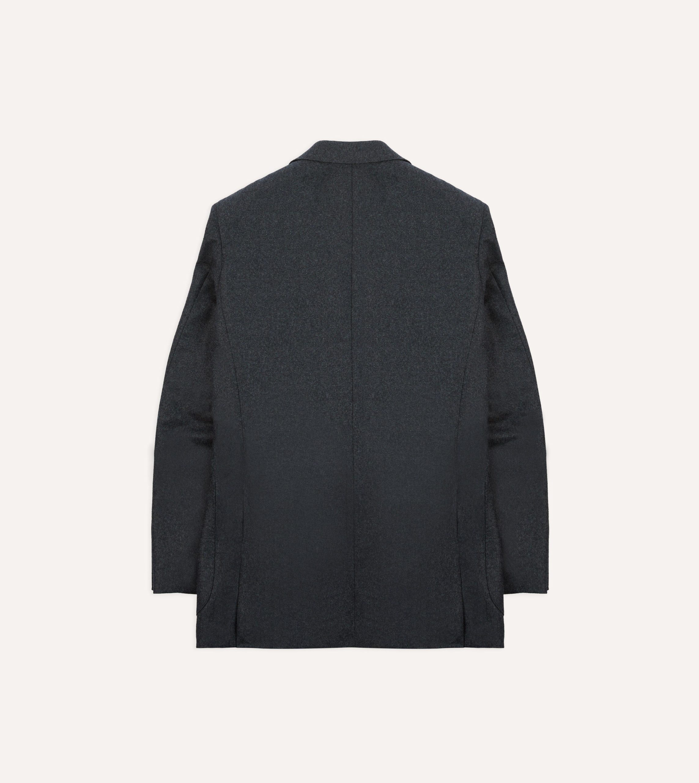 Grey Wool Flannel Tailored Jacket - Image 8