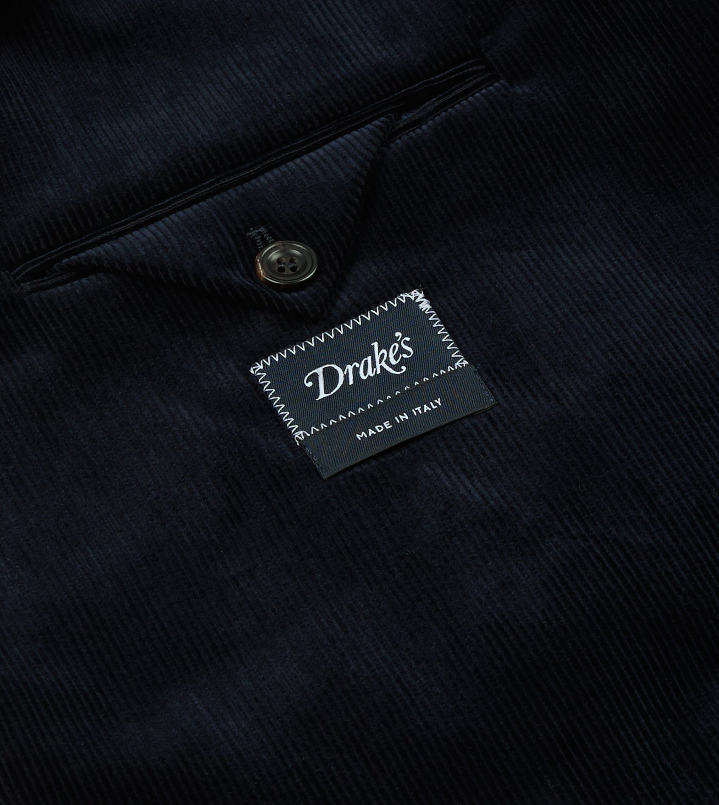 Navy Mid-Wale Cotton Corduroy Tailored Jacket - Image 7