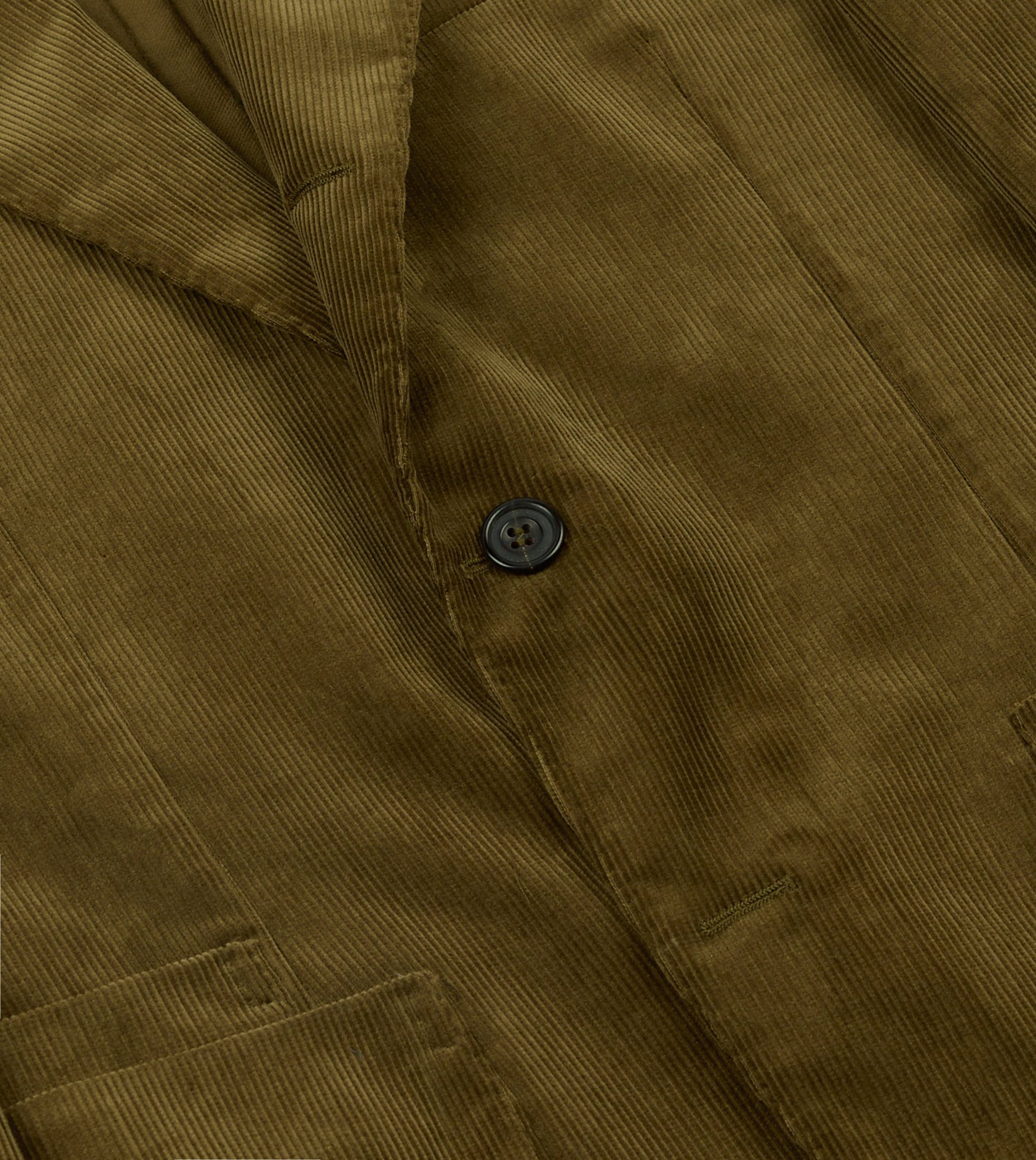 Olive Green Mid-Wale Cotton Corduroy Tailored Jacket - Image 5