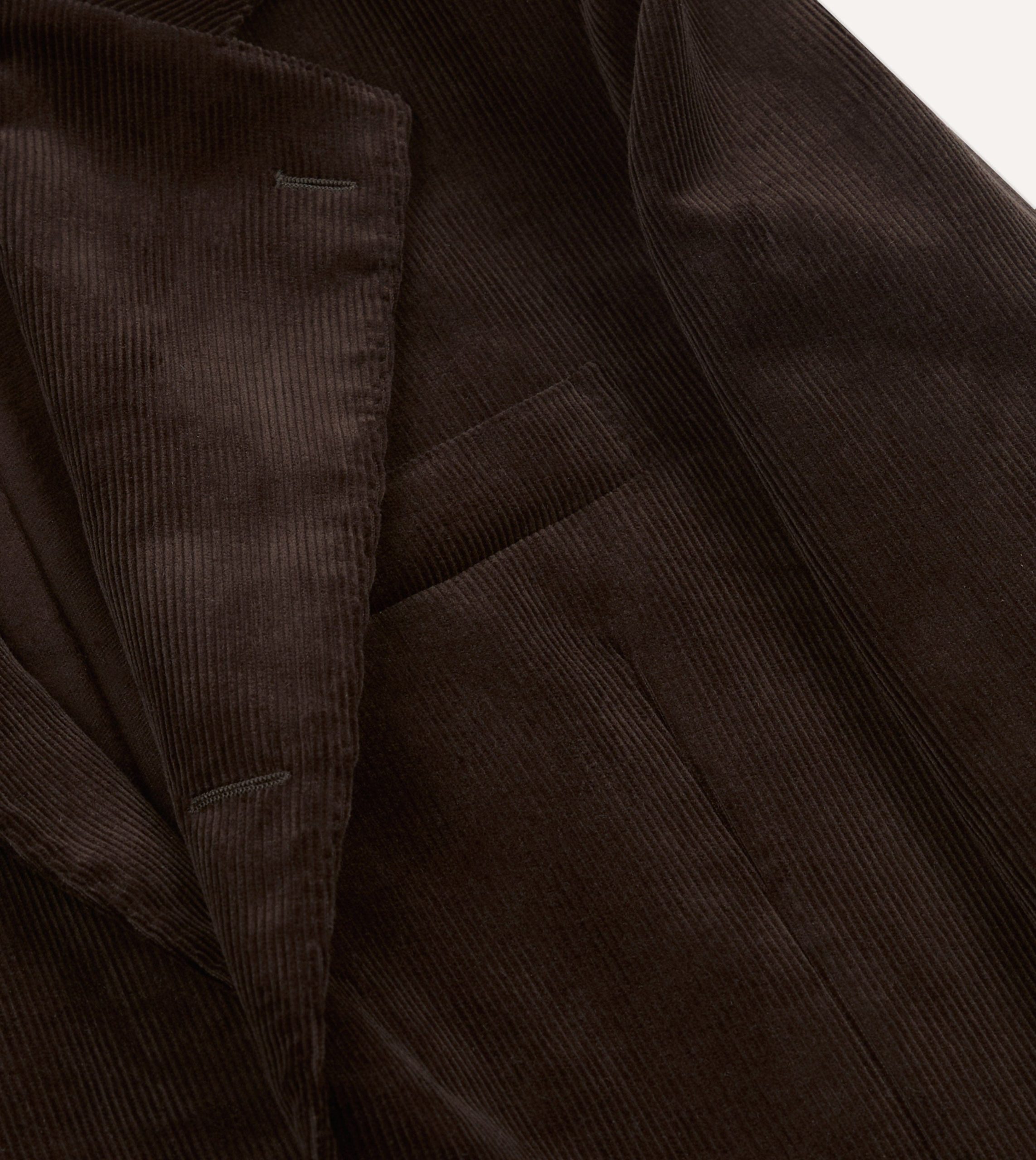 Brown Mid-Wale Cotton Corduroy Tailored Jacket - Image 4