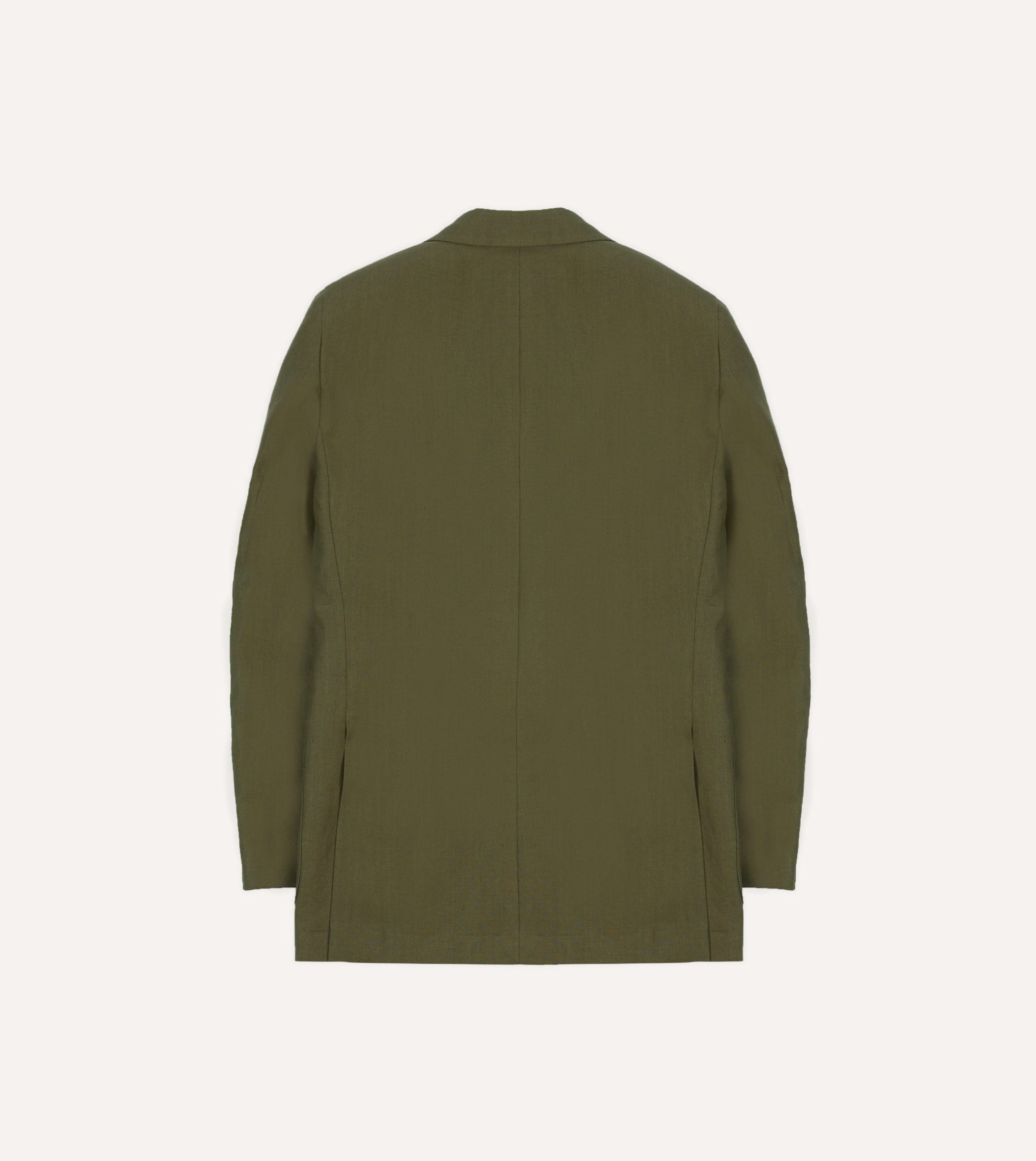 Olive Irish Linen Tailored Jacket - Image 7