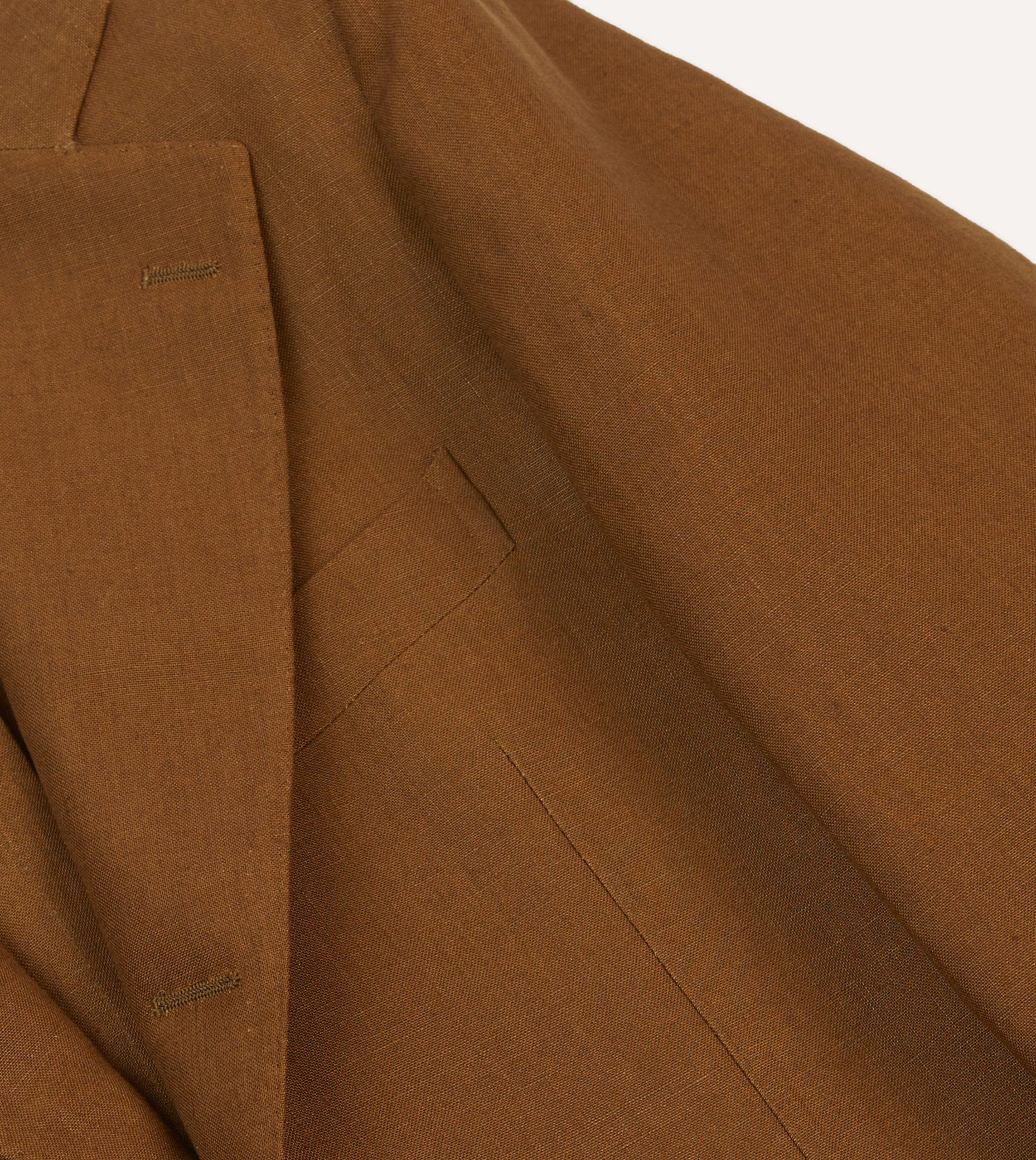 Brown Irish Linen Tailored Jacket - Image 3