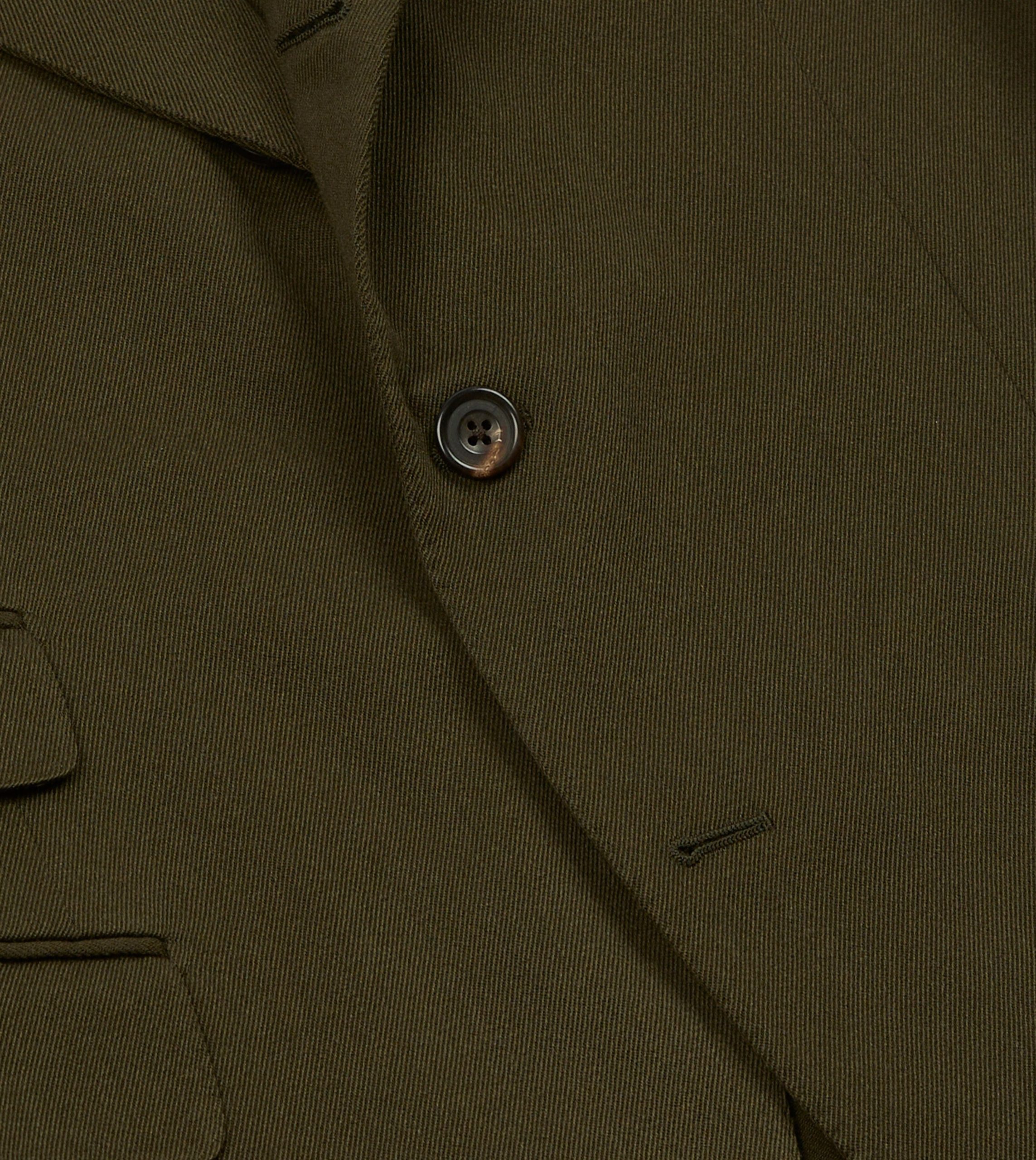 Olive Wool-Cotton Tailored Jacket - Image 5