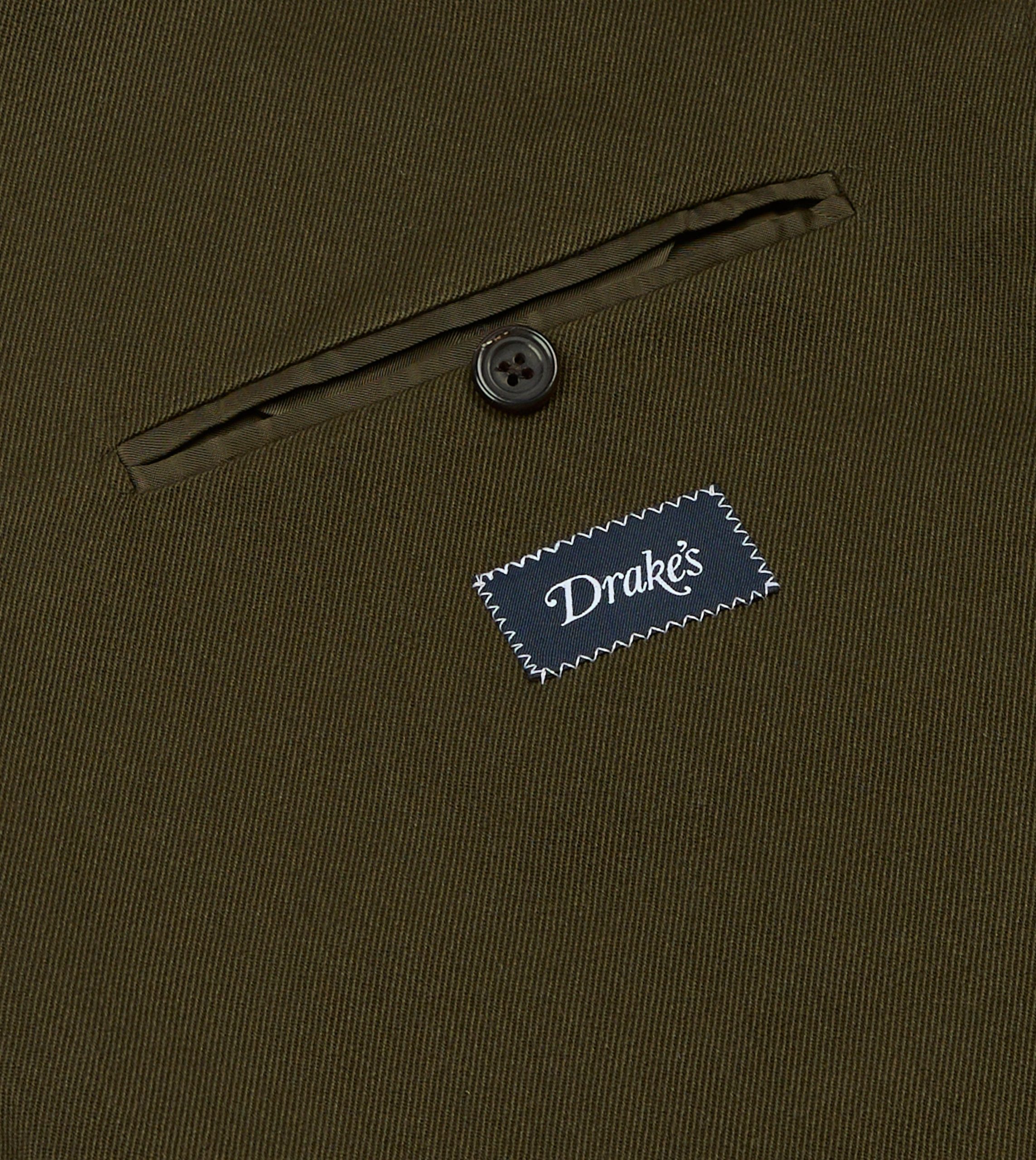 Olive Wool-Cotton Tailored Jacket - Image 7