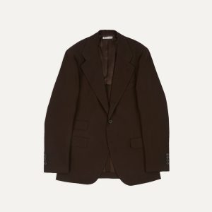 Brown Wool-Cotton Tailored Jacket
