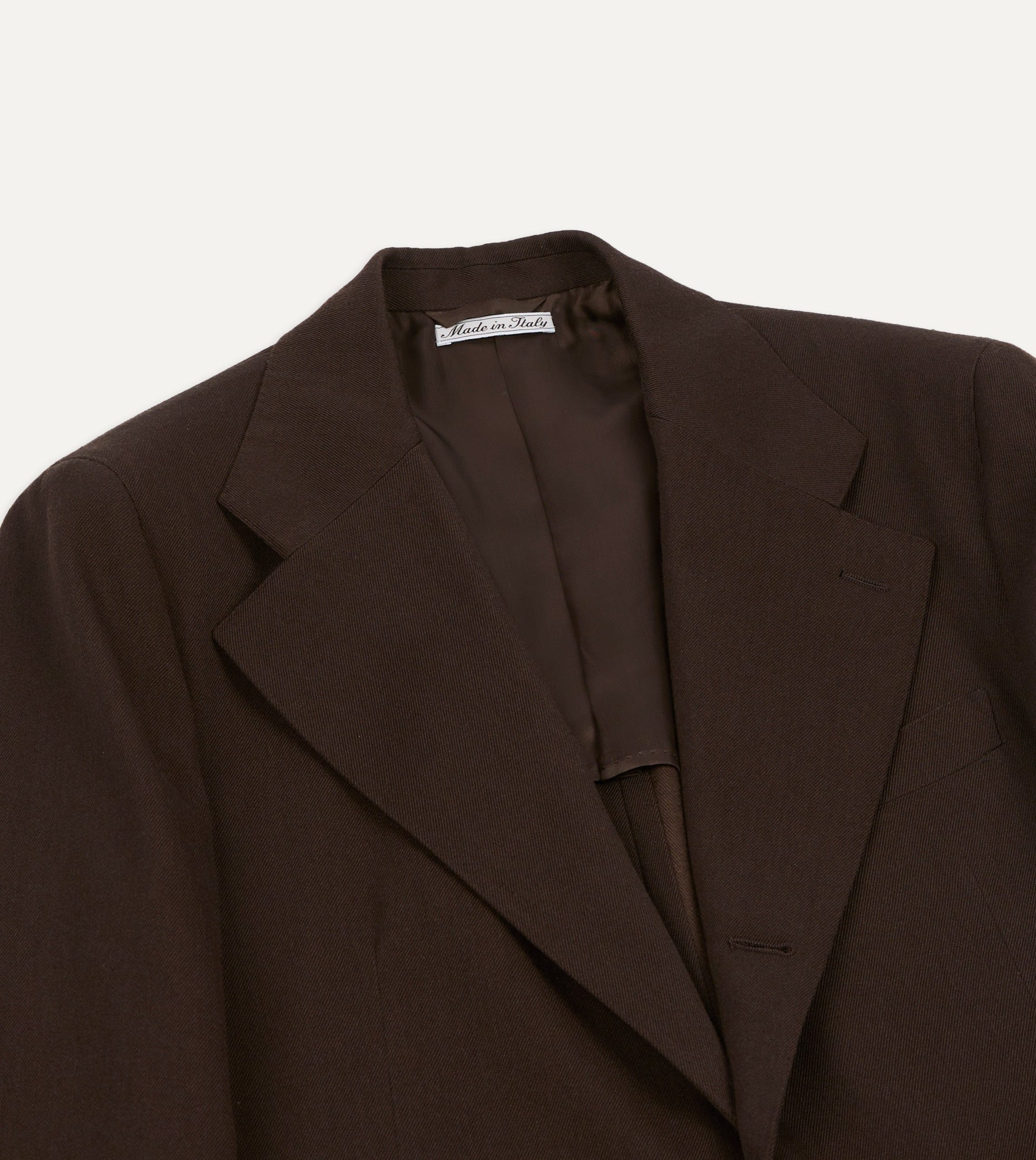 Brown Wool-Cotton Tailored Jacket - Image 3