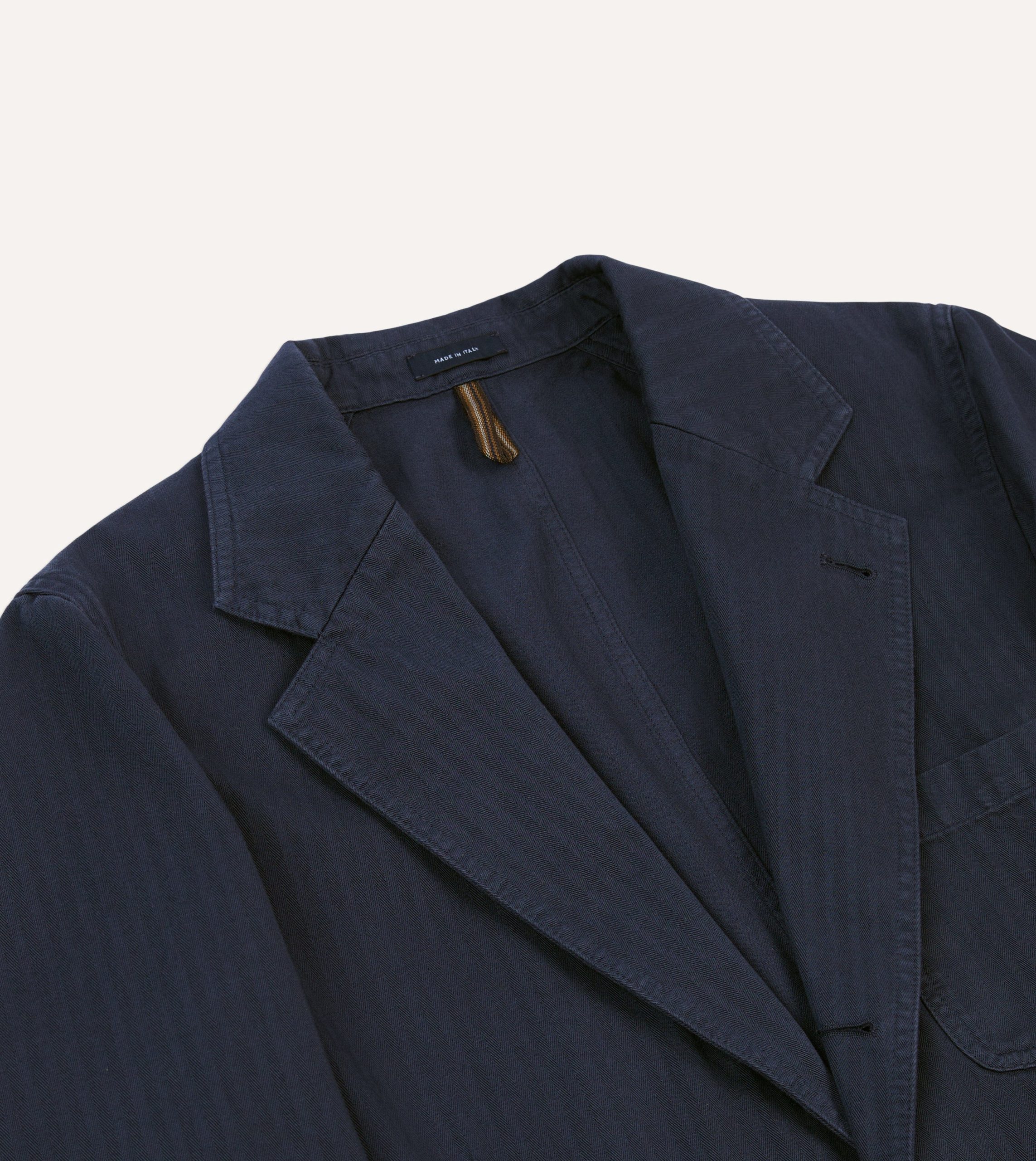 Navy Herringbone Cotton Games Blazer Mk. I - Image 3