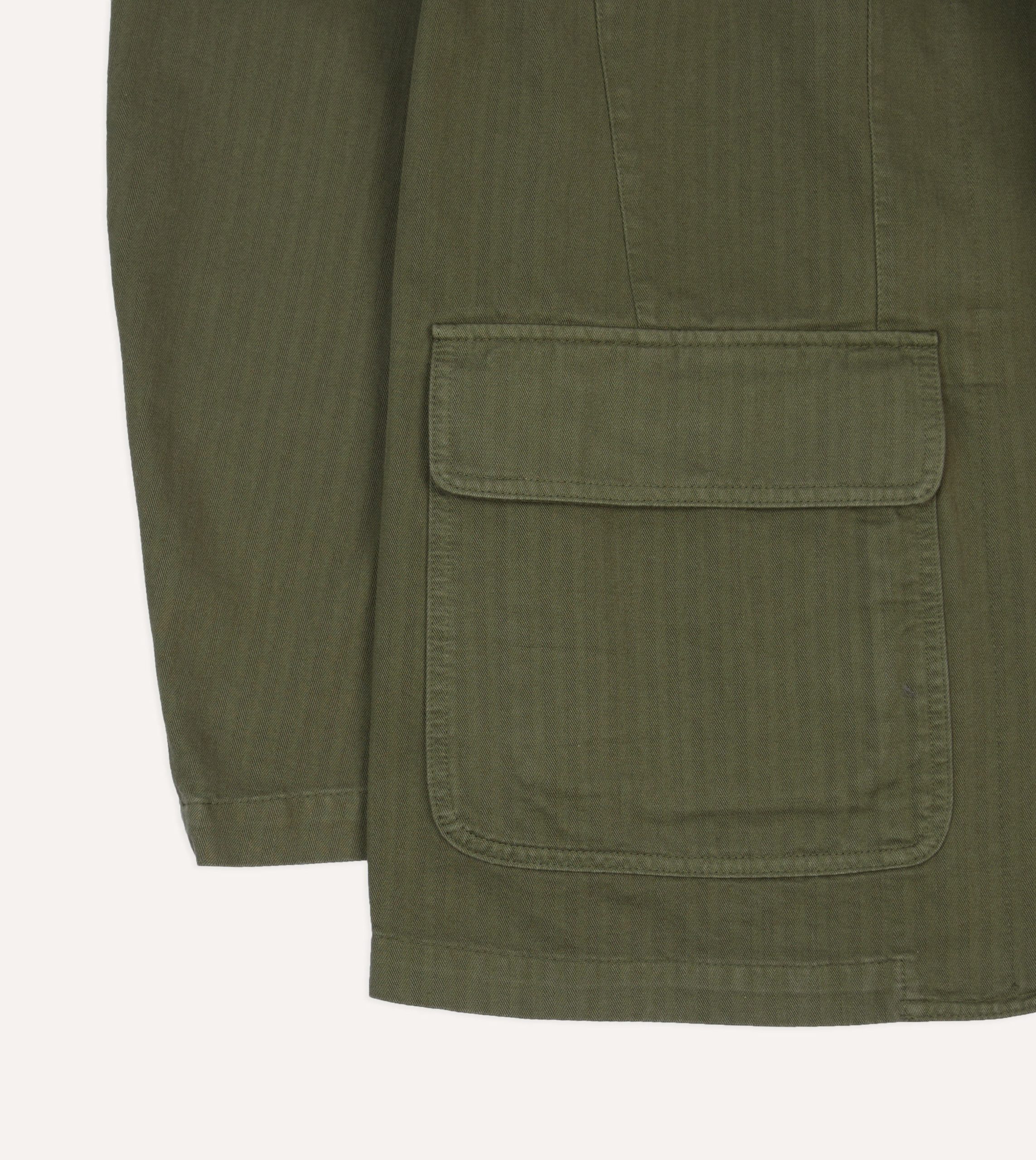 Olive Herringbone Cotton Games Blazer Mk. I - Image 5