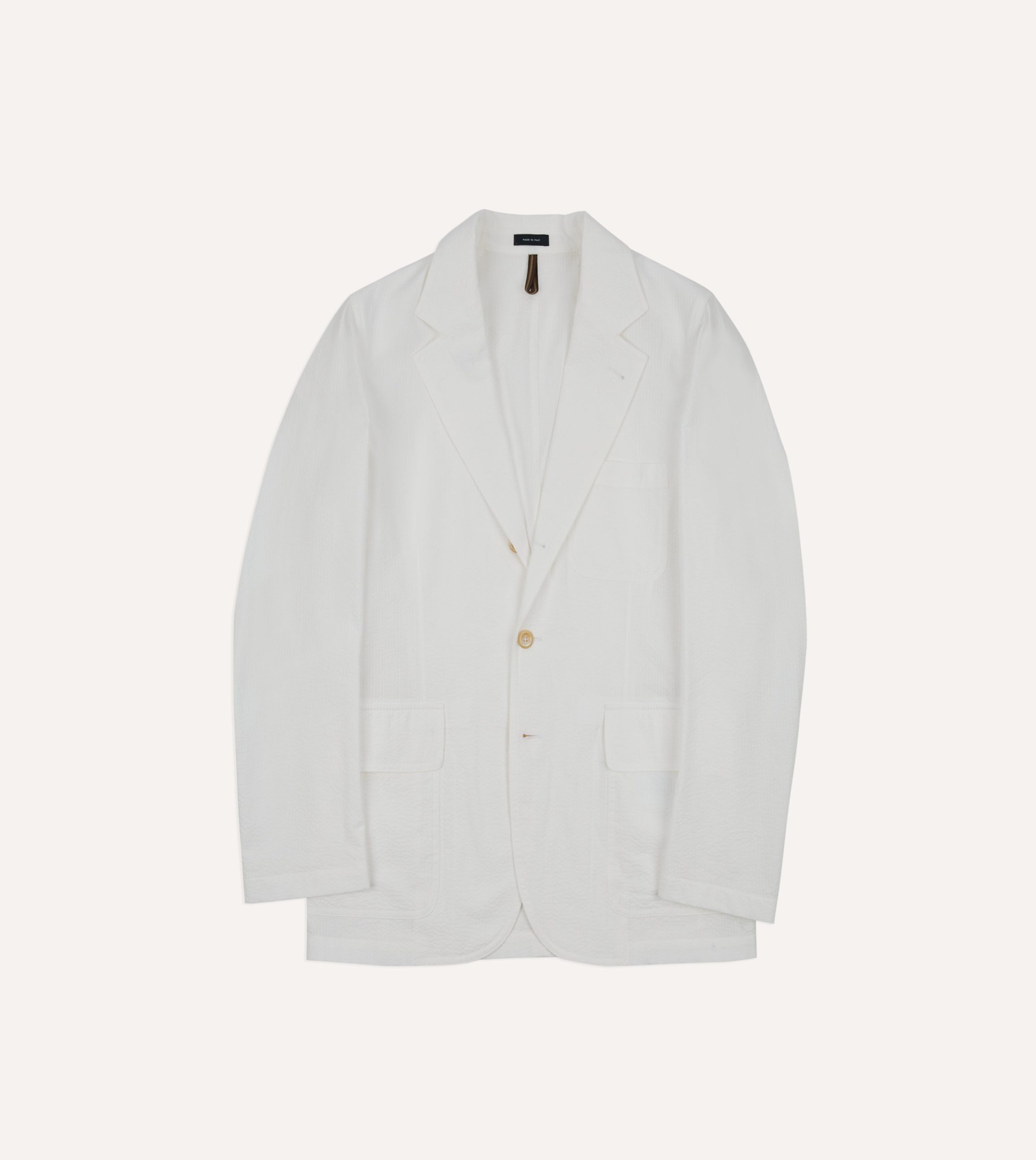 Michael McGregor for Drake's White Seersucker Games Blazer Mk. I