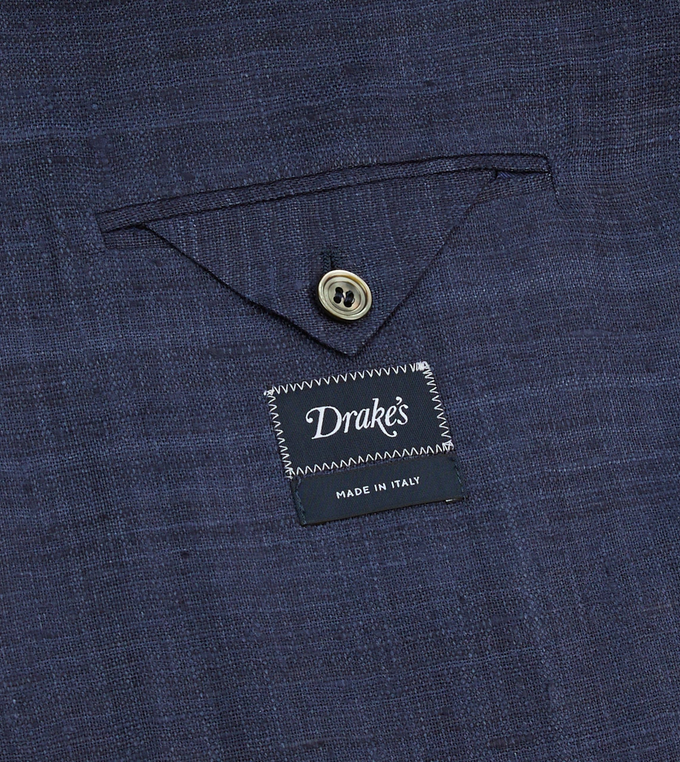 Navy Tussah Silk Double-Breasted Tailored Jacket - Image 7