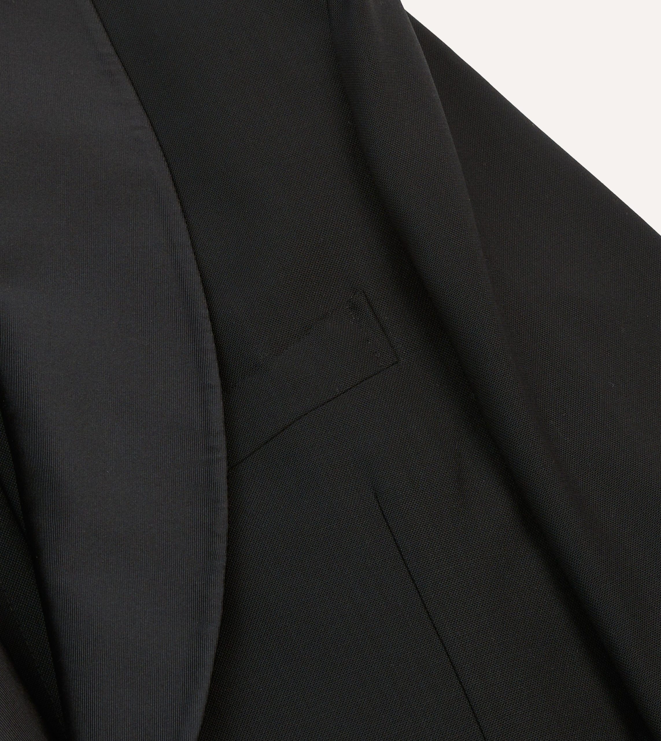 Black Wool Shawl Collar Tuxedo Blazer - Image 4