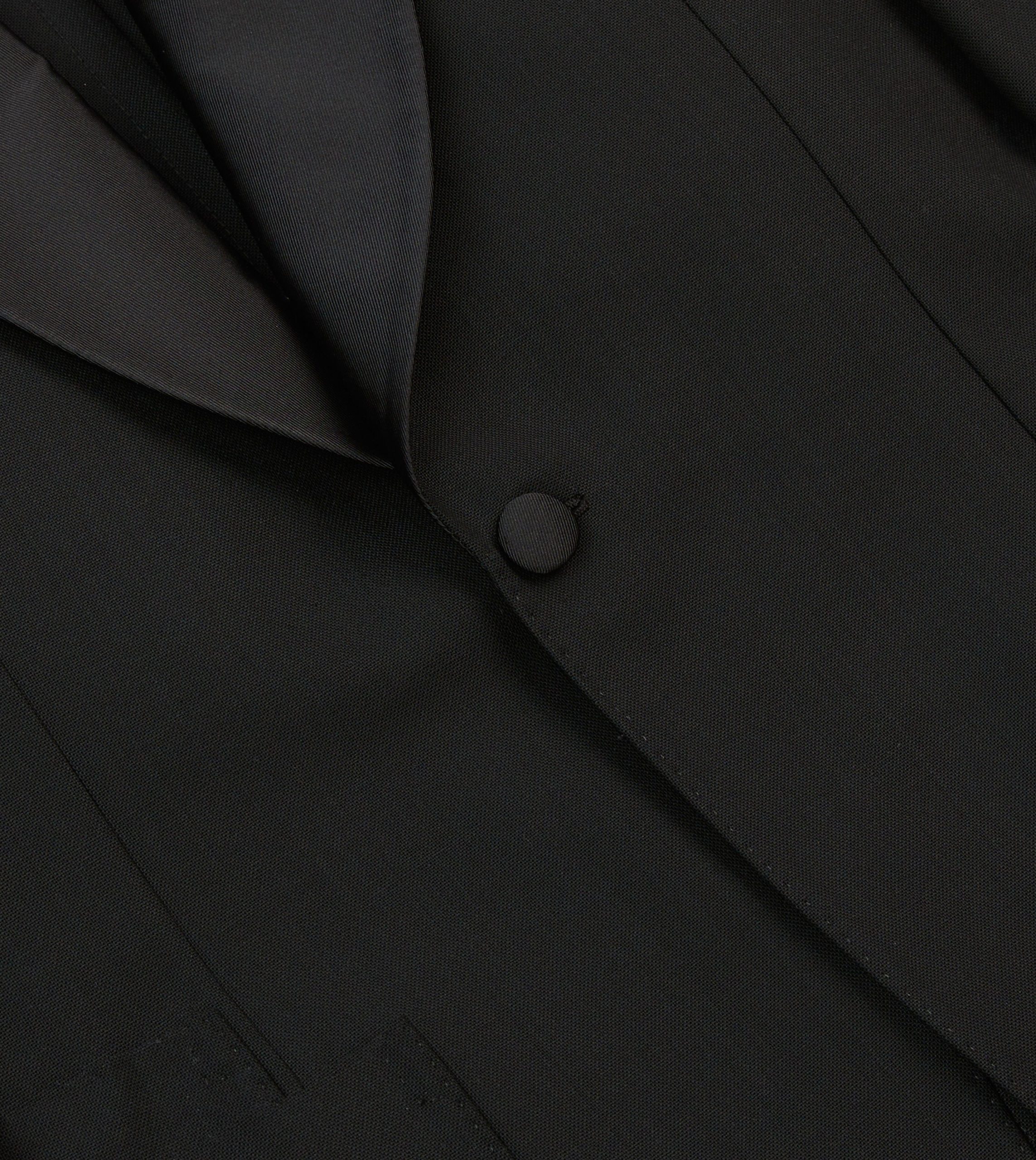 Black Wool Shawl Collar Tuxedo Blazer - Image 5