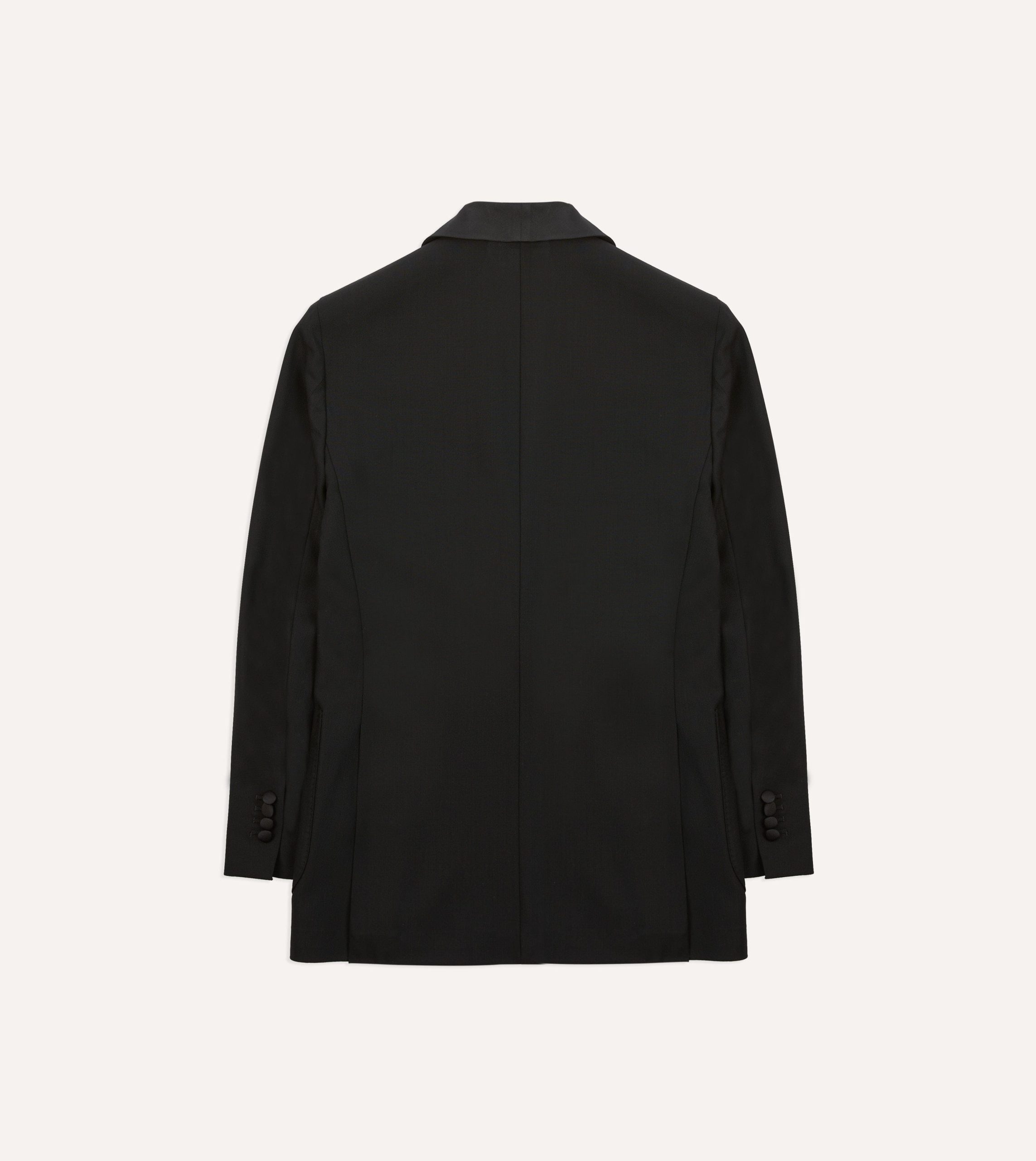 Black Wool Shawl Collar Tuxedo Blazer - Image 8