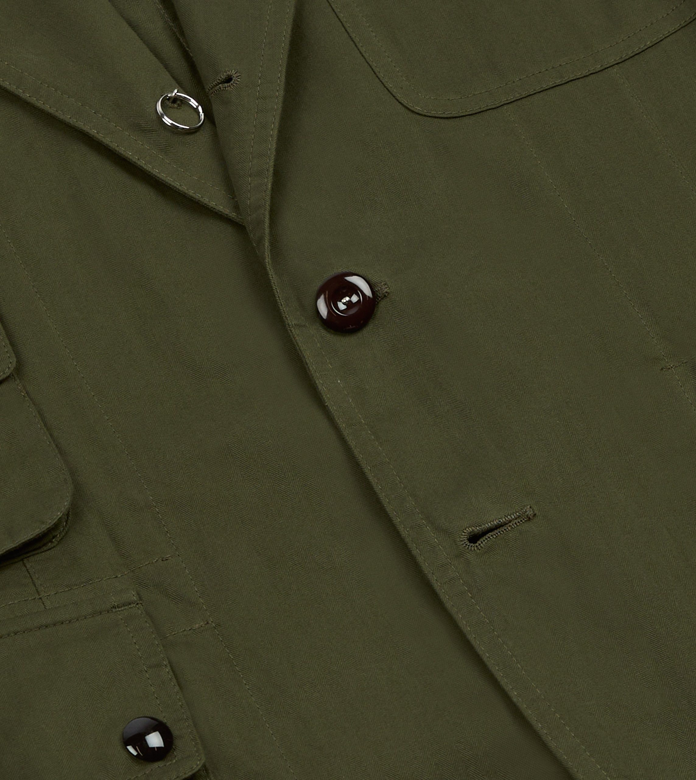 Drake's and New Balance Waxed Herringbone Cotton Games Blazer - Image 5