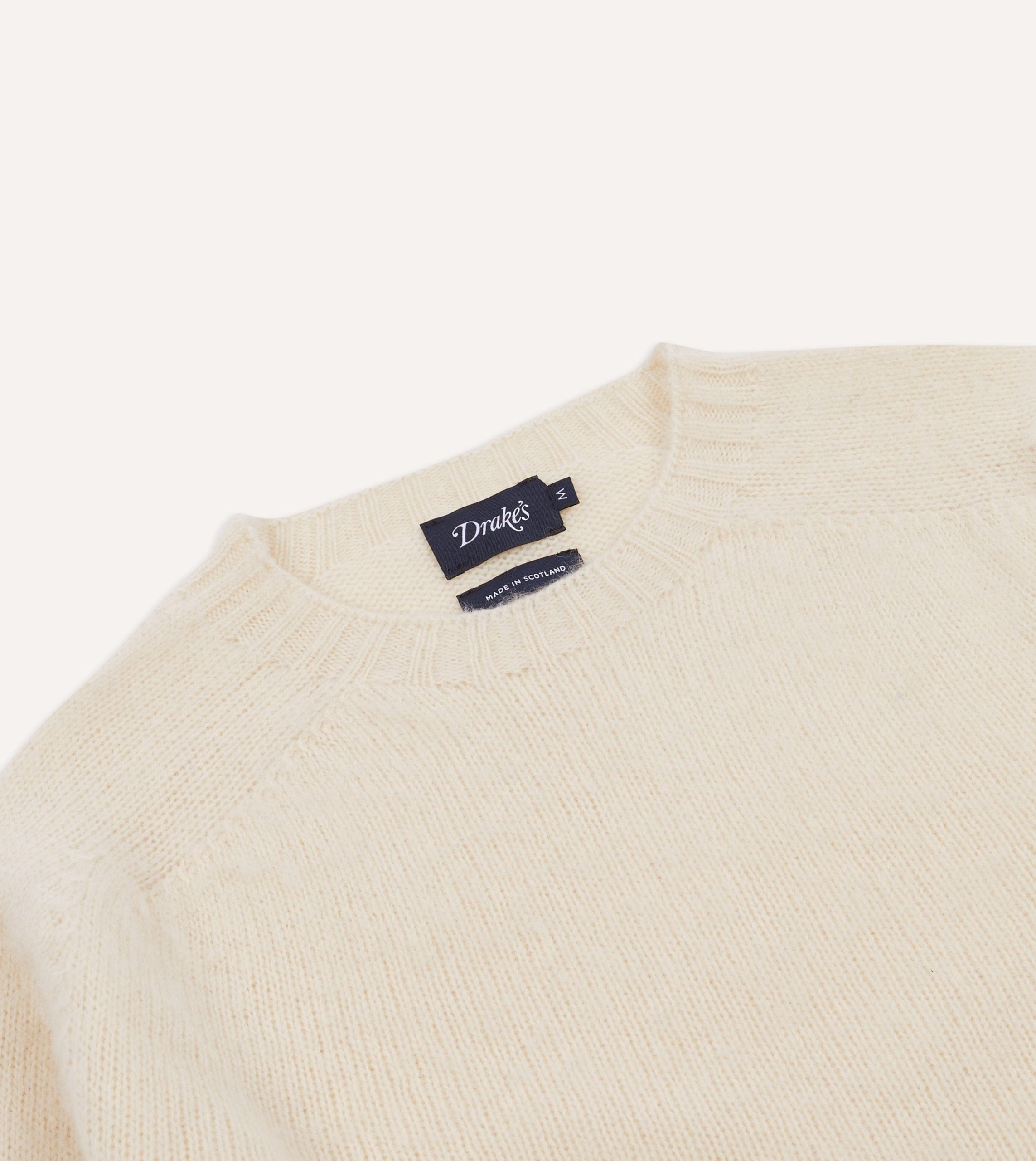 Ecru Brushed Shetland Crew Neck Jumper - Image 3