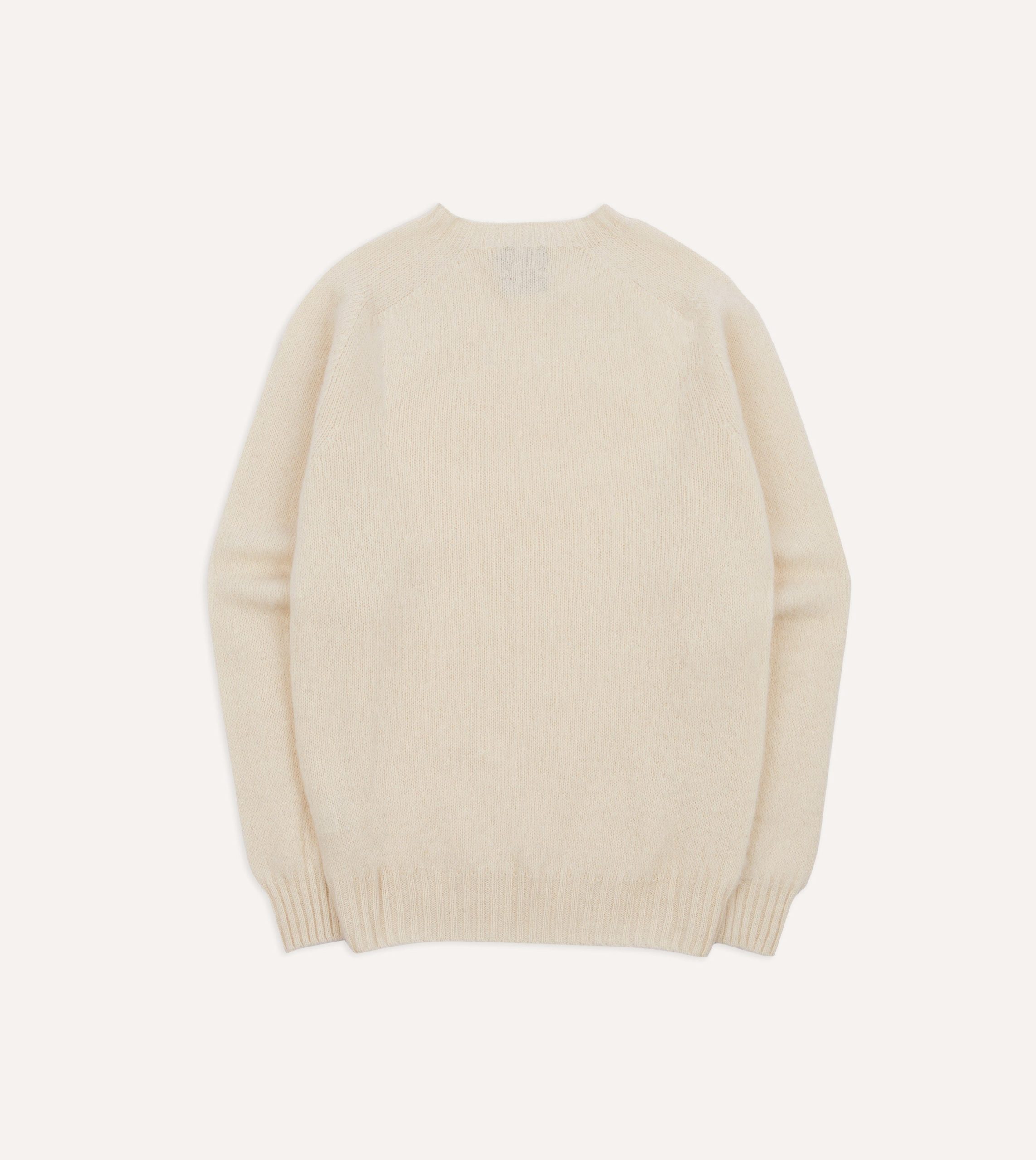 Ecru Brushed Shetland Crew Neck Jumper - Image 5