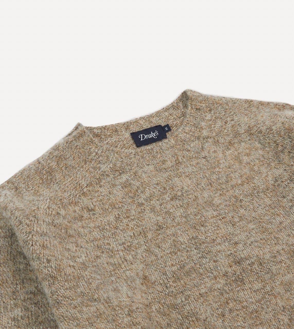 Camel Brushed Shetland Crew Neck Jumper - Image 3