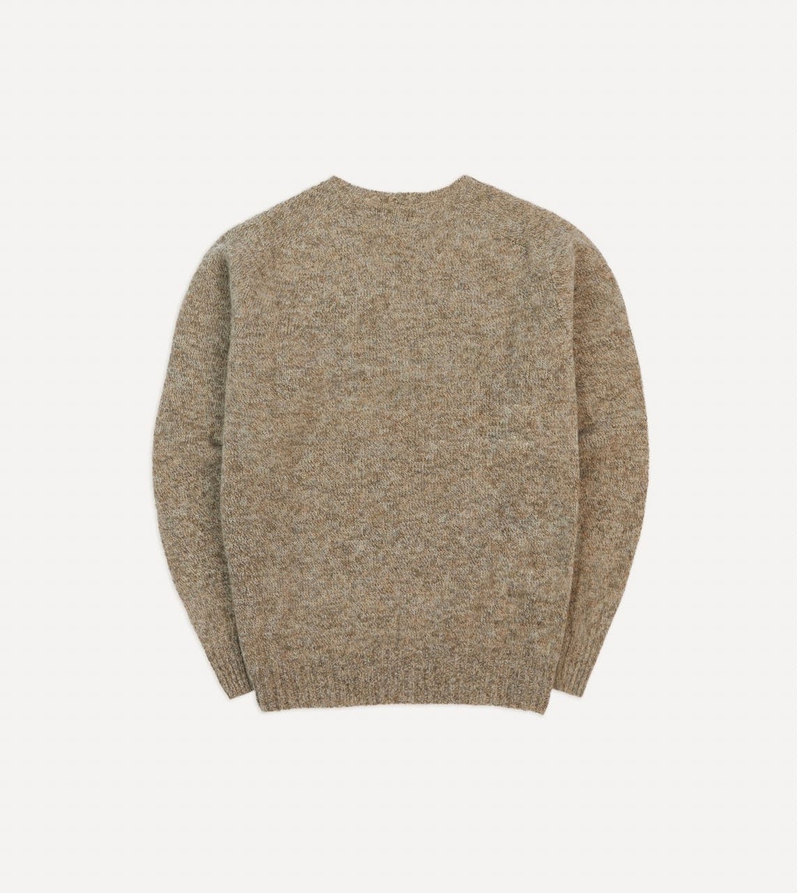 Camel Brushed Shetland Crew Neck Jumper - Image 5