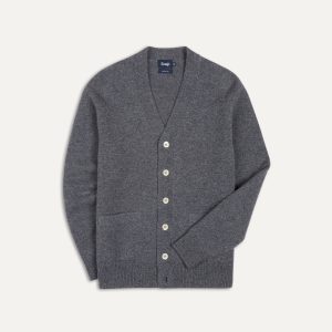 Grey Lambswool 6 Button Cardigan