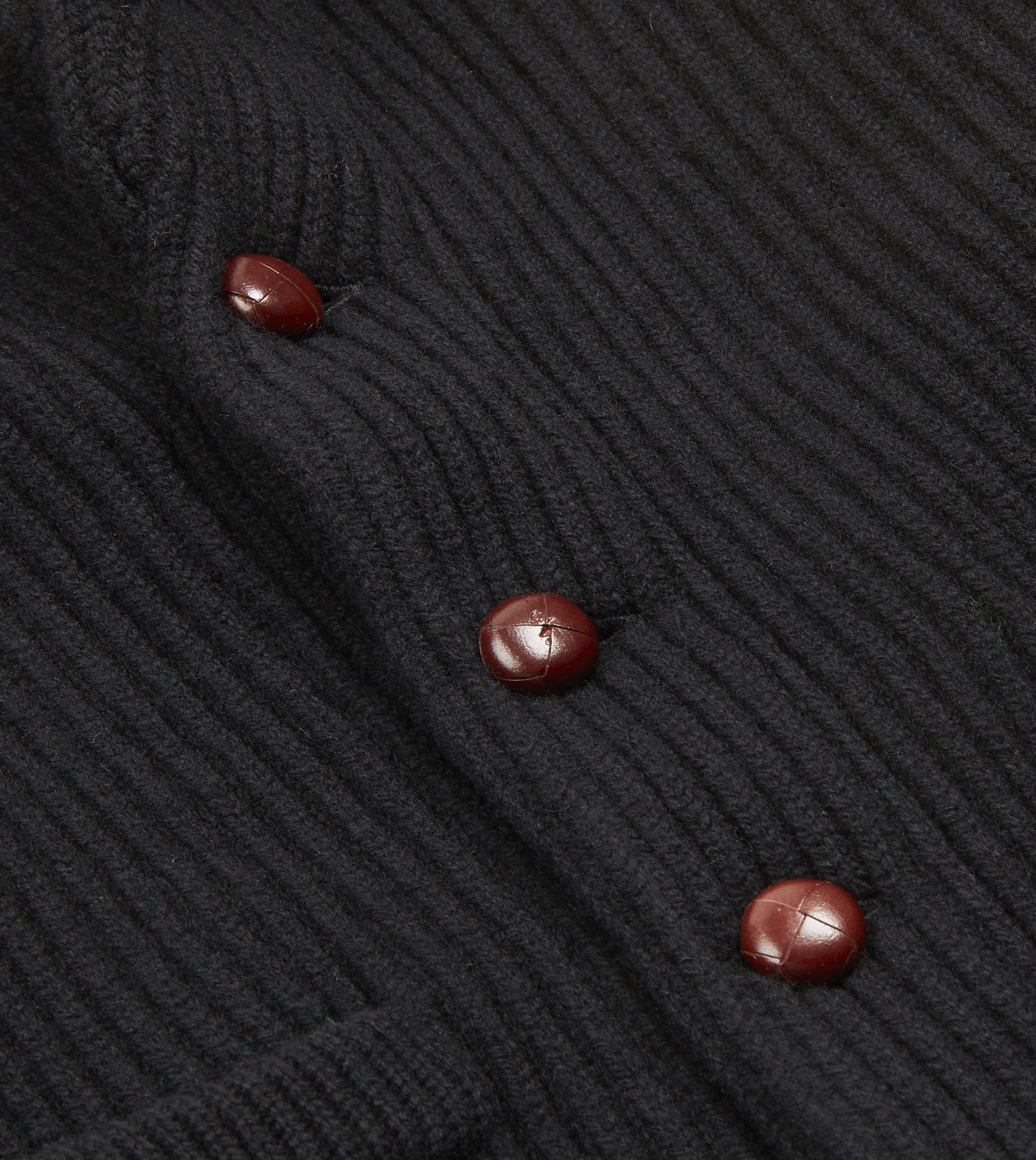 Black Lambswool Shawl Collar Cardigan - Image 4