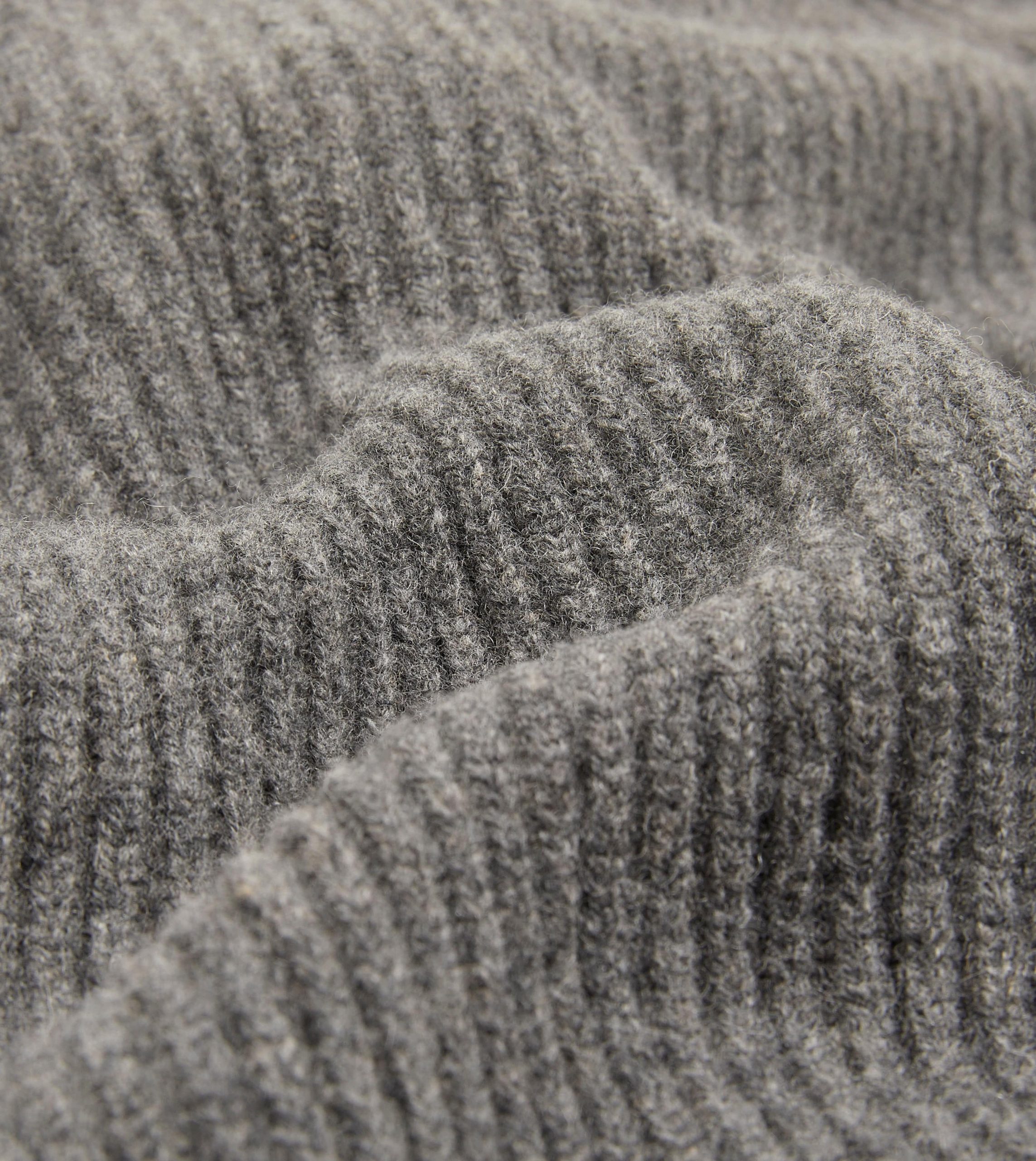 Grey Lambswool Shawl Collar Cardigan - Image 2