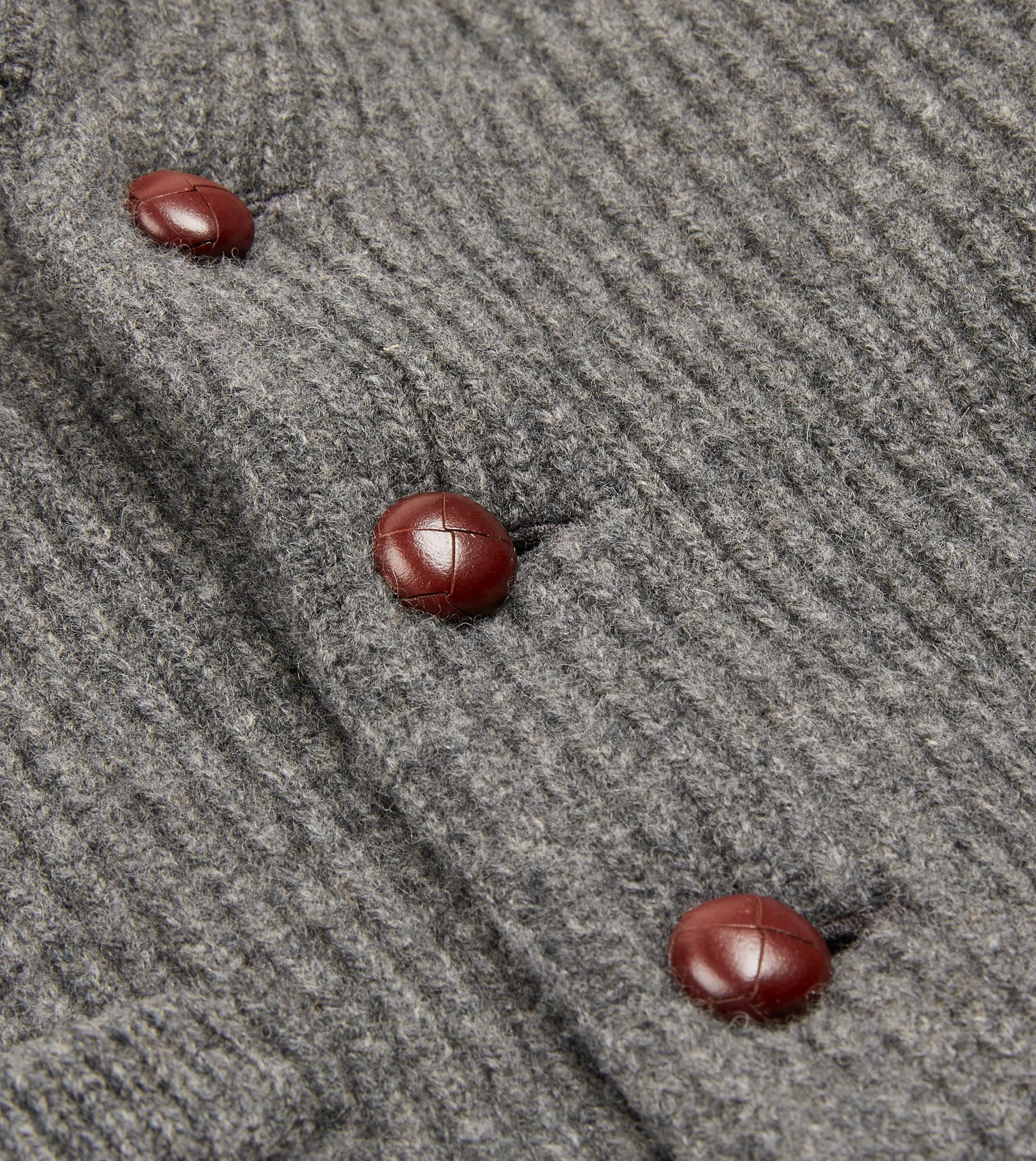 Grey Lambswool Shawl Collar Cardigan - Image 4