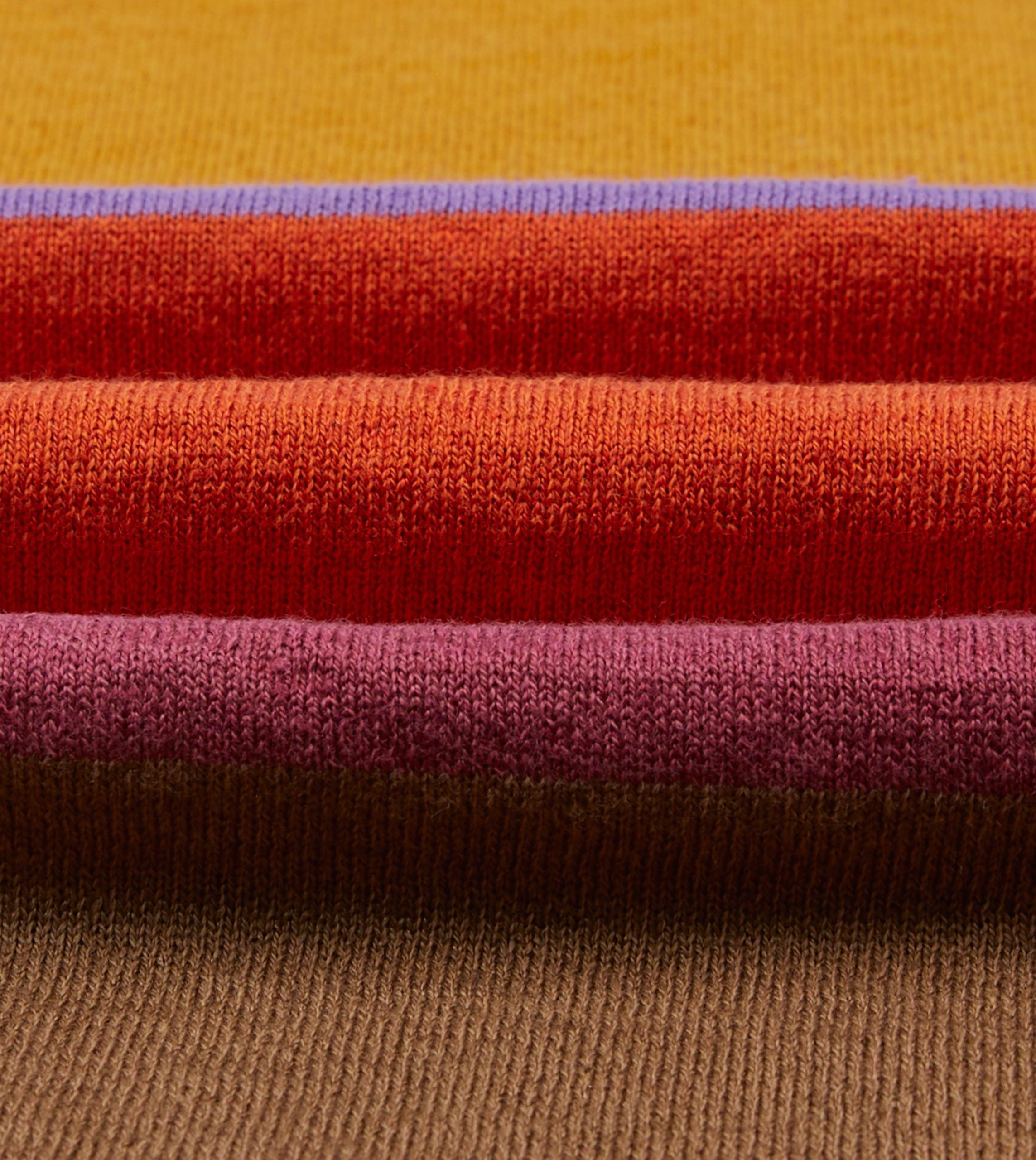 Orange. Brown and Purple Linen Cotton Knitted Rugby Shirt - Image 2