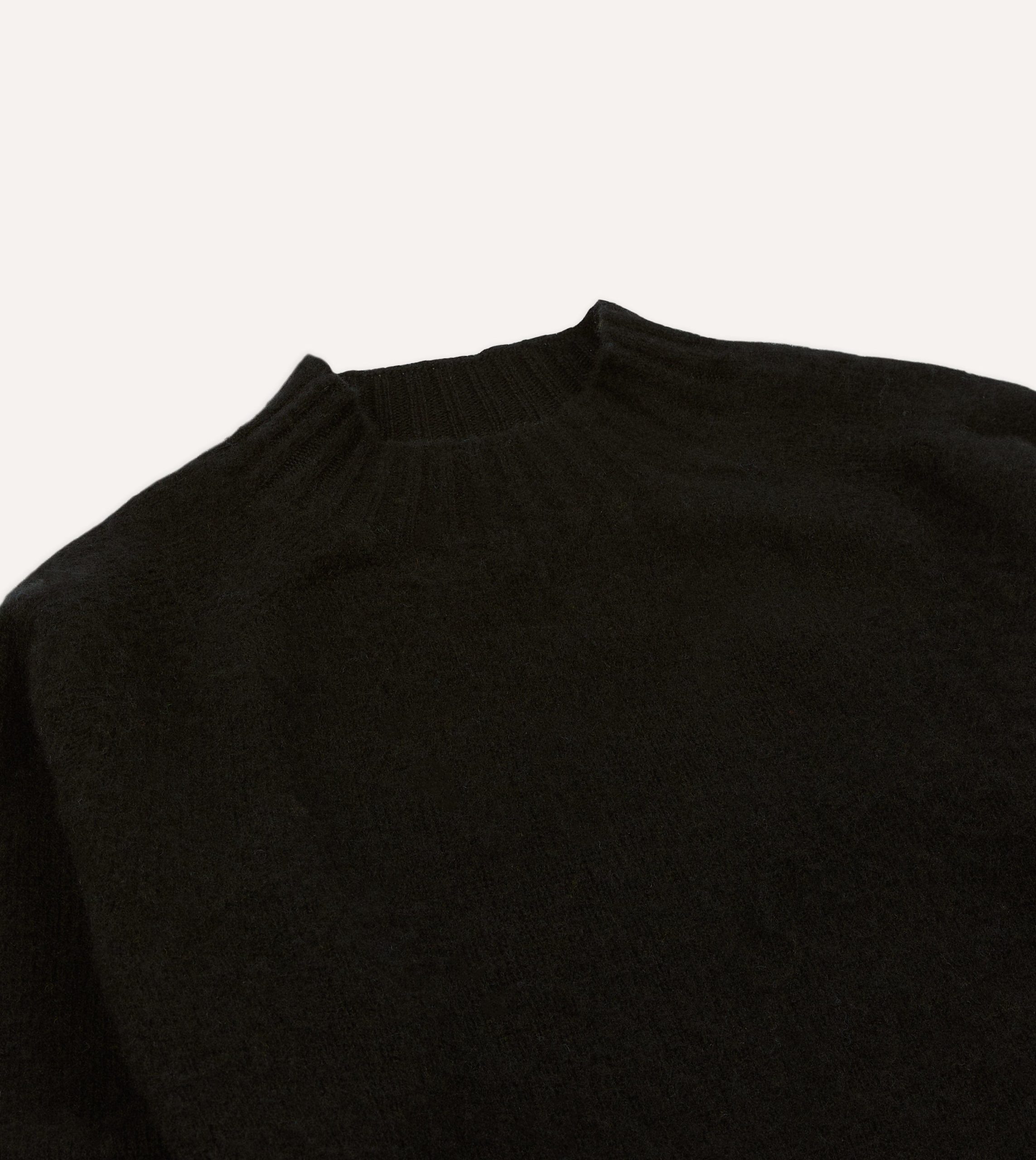 Black Brushed Shetland Mock Neck Jumper - Image 3
