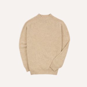 Ecru Brushed Shetland Mock Neck Jumper