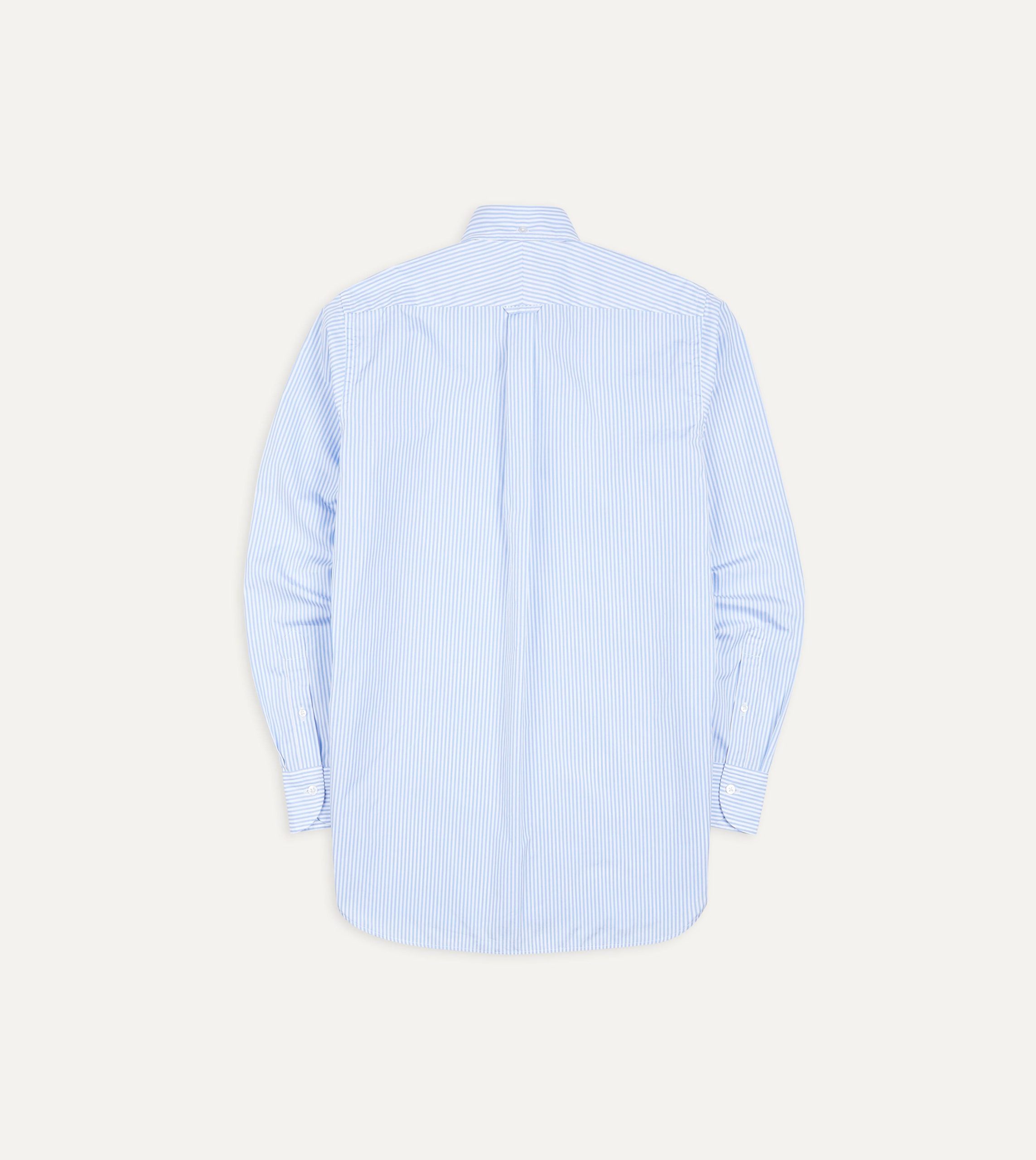 Light Blue Bengal Stripe Cotton Poplin Button-Down Shirt - Image 3