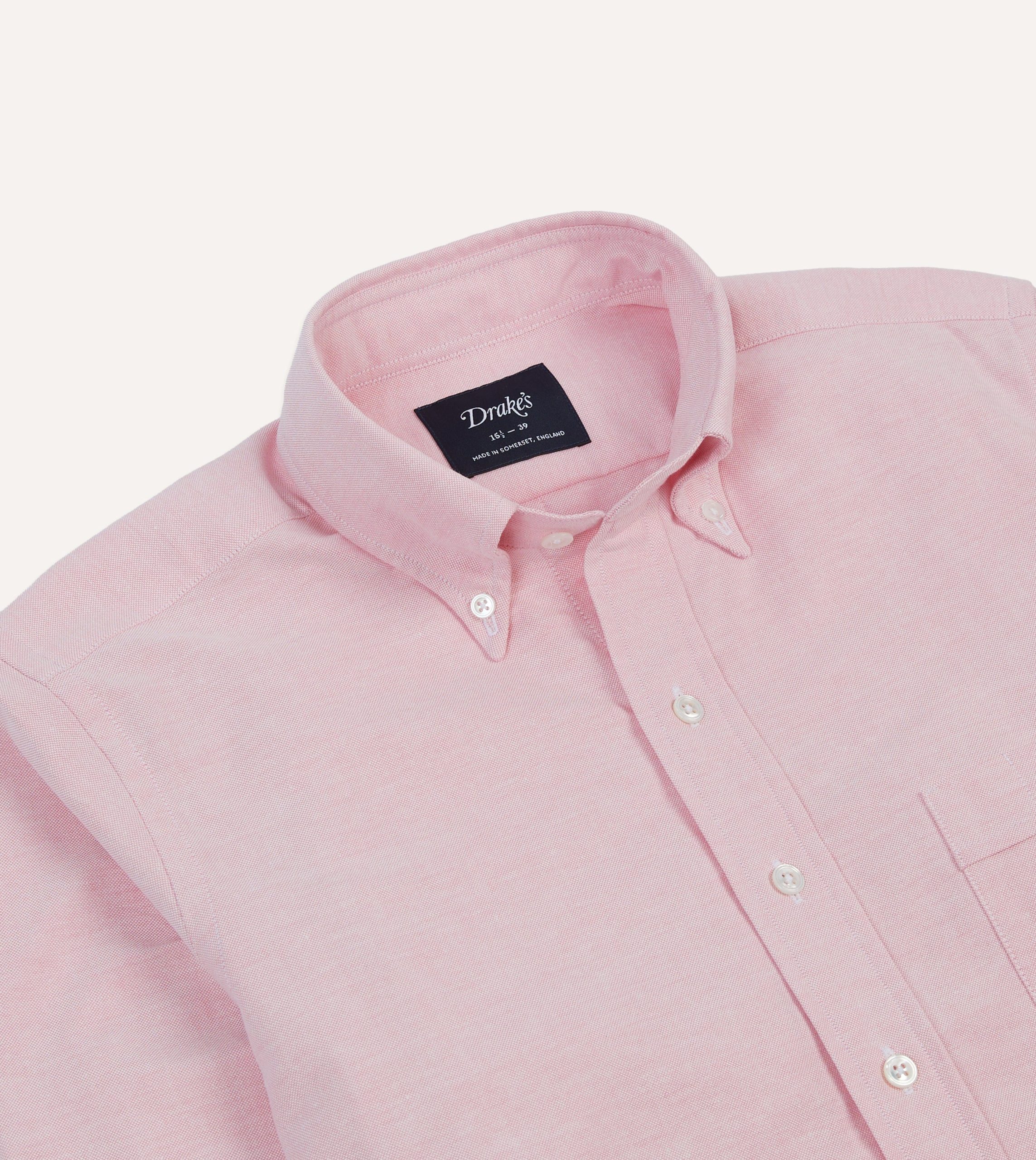 Bright Pink Cotton Oxford Cloth Button-Down Shirt - Image 3