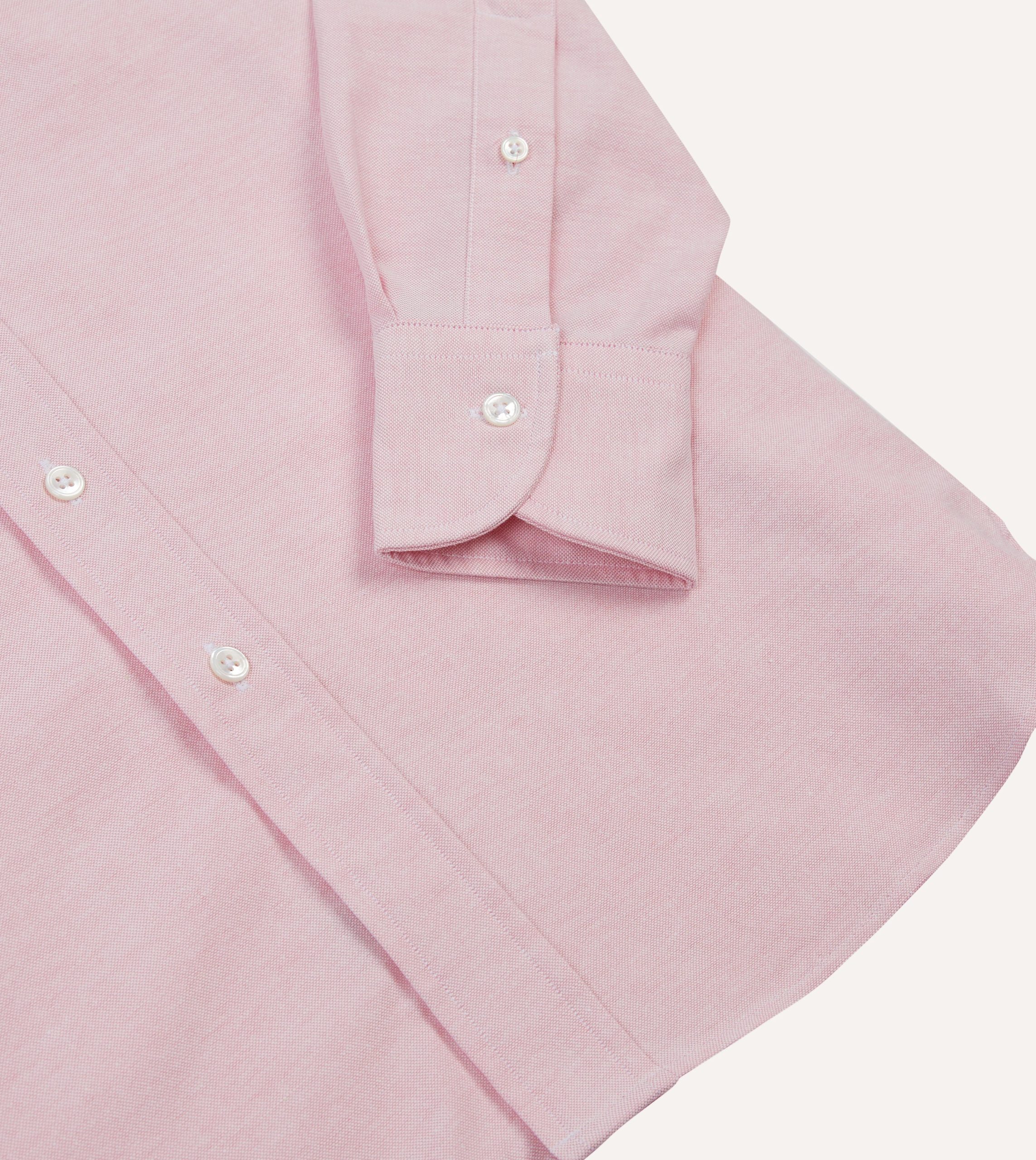 Bright Pink Cotton Oxford Cloth Button-Down Shirt - Image 5