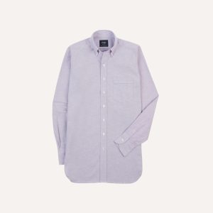 Lilac Cotton Oxford Cloth Button-Down Shirt