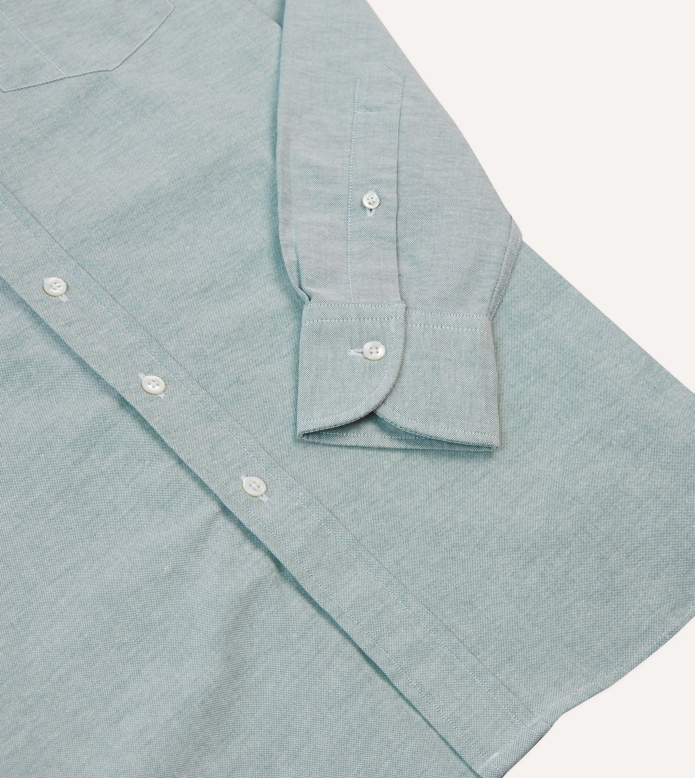 Green Cotton Oxford Cloth Button-Down Shirt - Image 4